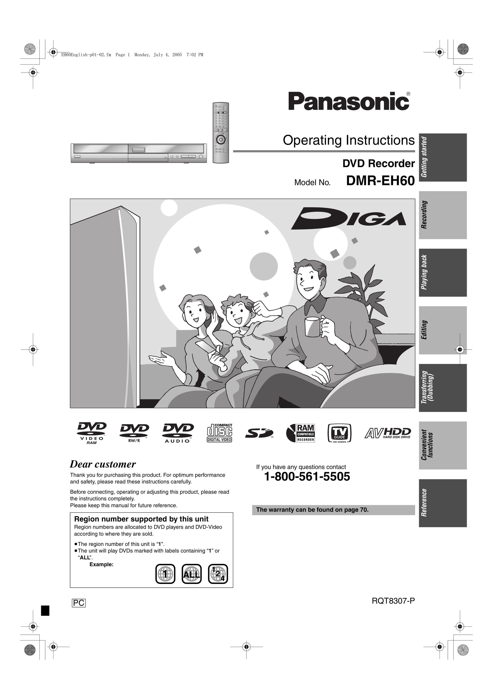Panasonic DMR-EH60 DVD Player User Manual