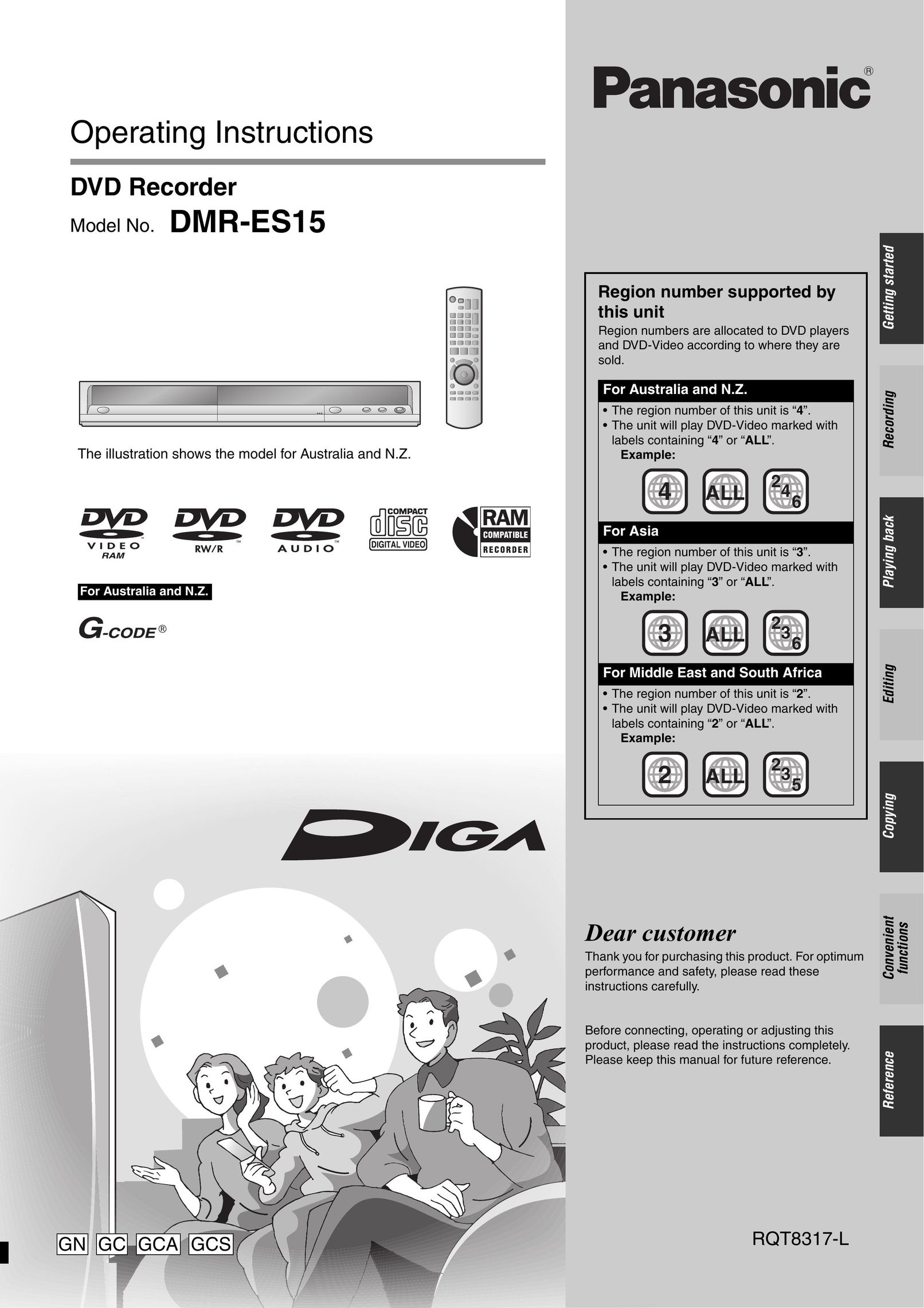 Panasonic DMR-ES15 DVD Player User Manual