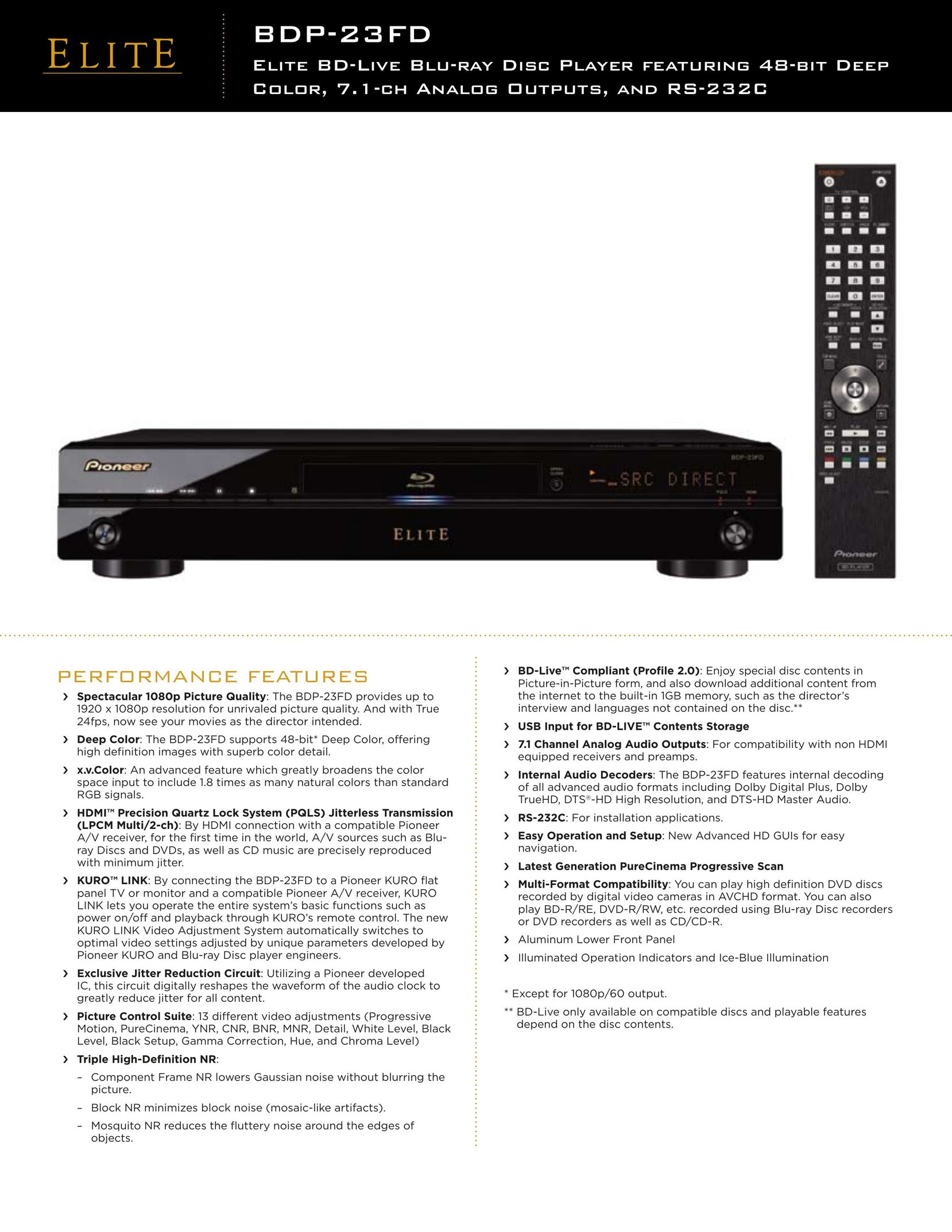 Pioneer BDP-23FD DVD Player User Manual