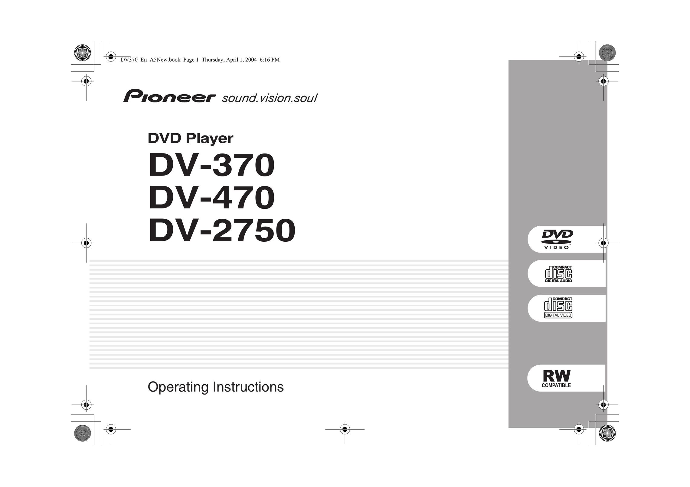 Pioneer DV-2750 DVD Player User Manual