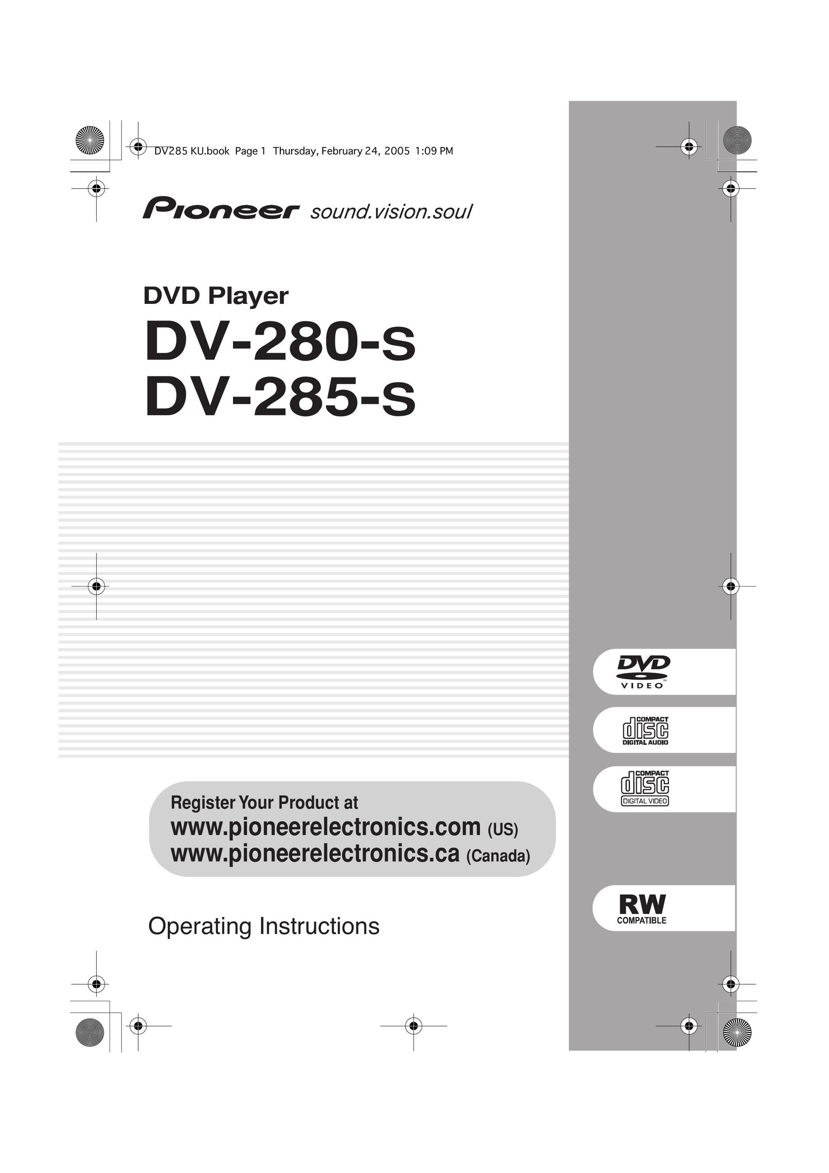 Pioneer DV-280-S DVD Player User Manual