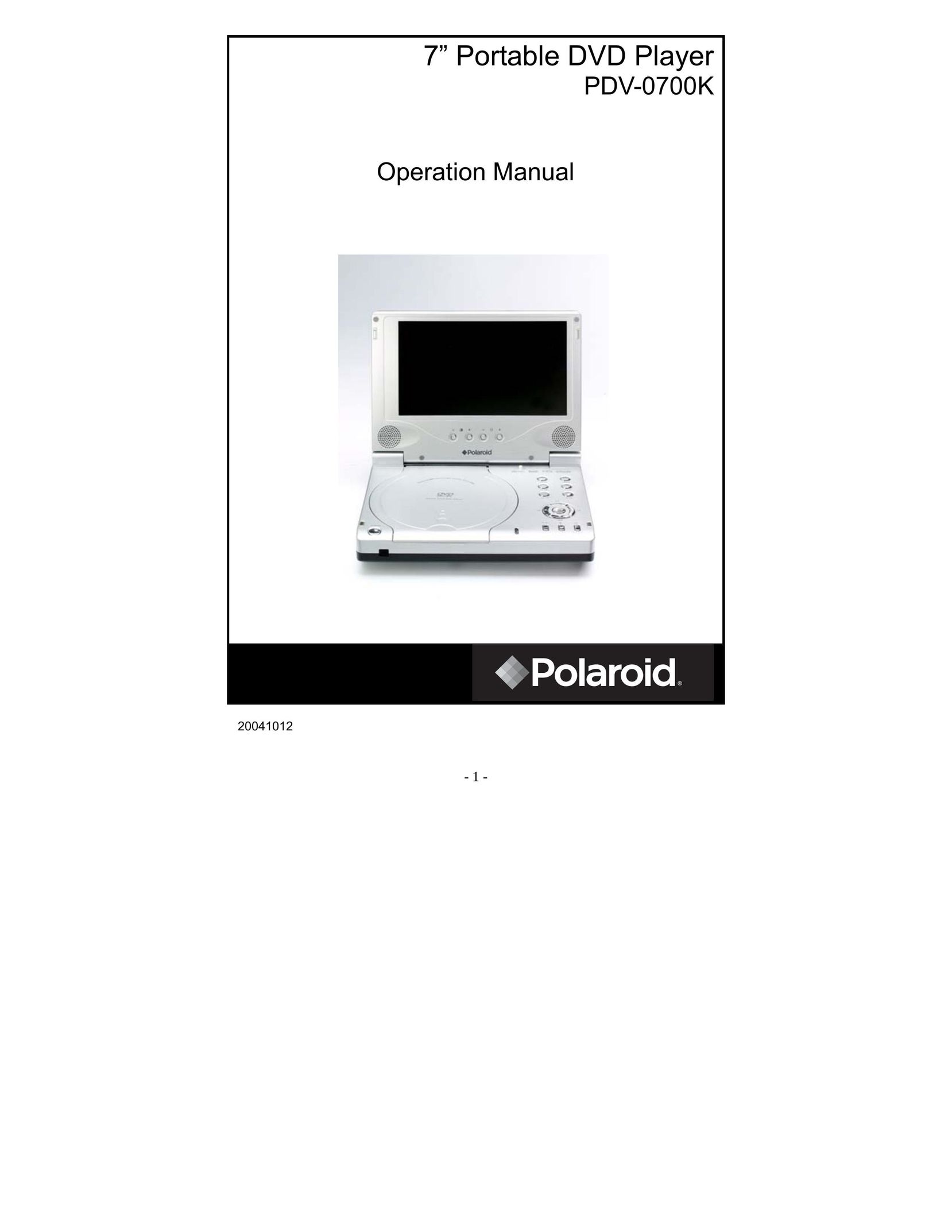 Polaroid PDV-0700K DVD Player User Manual