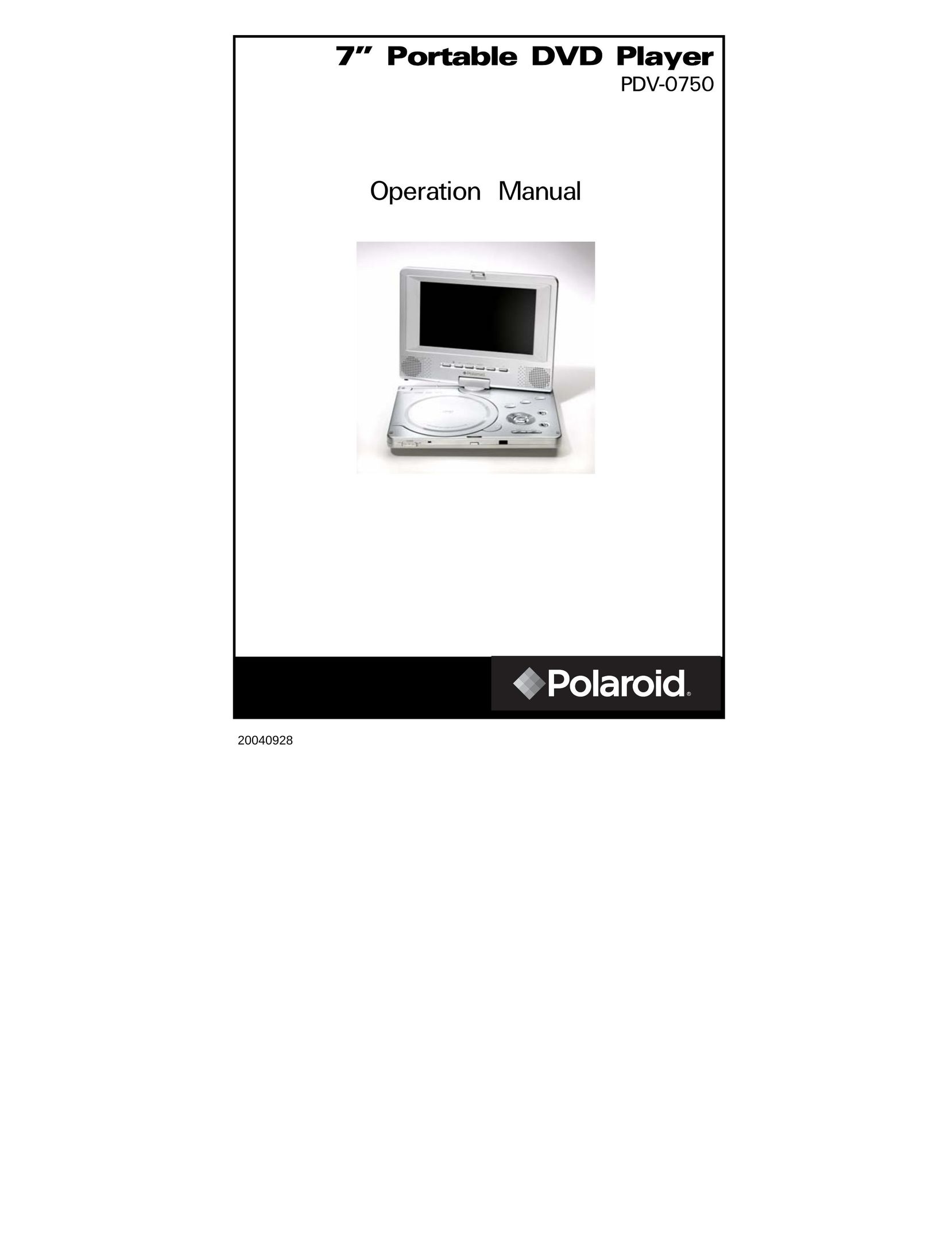 Polaroid PDV-0750 DVD Player User Manual