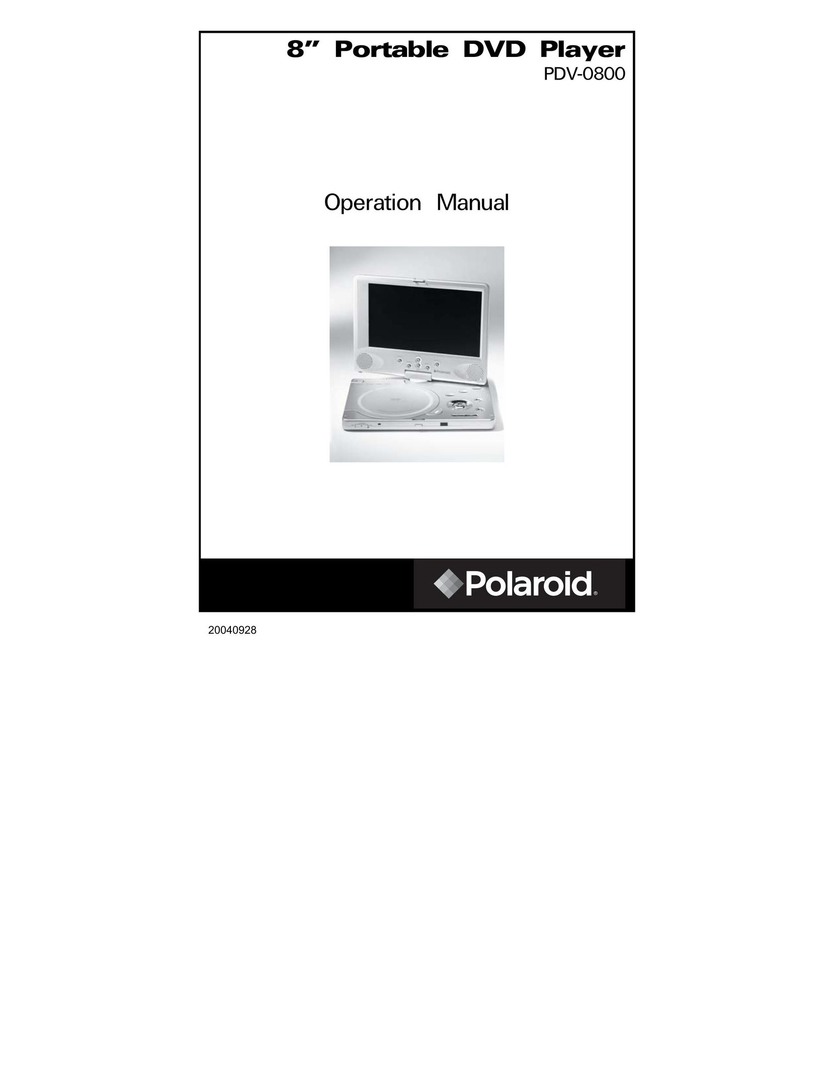 Polaroid PDV-0800 DVD Player User Manual