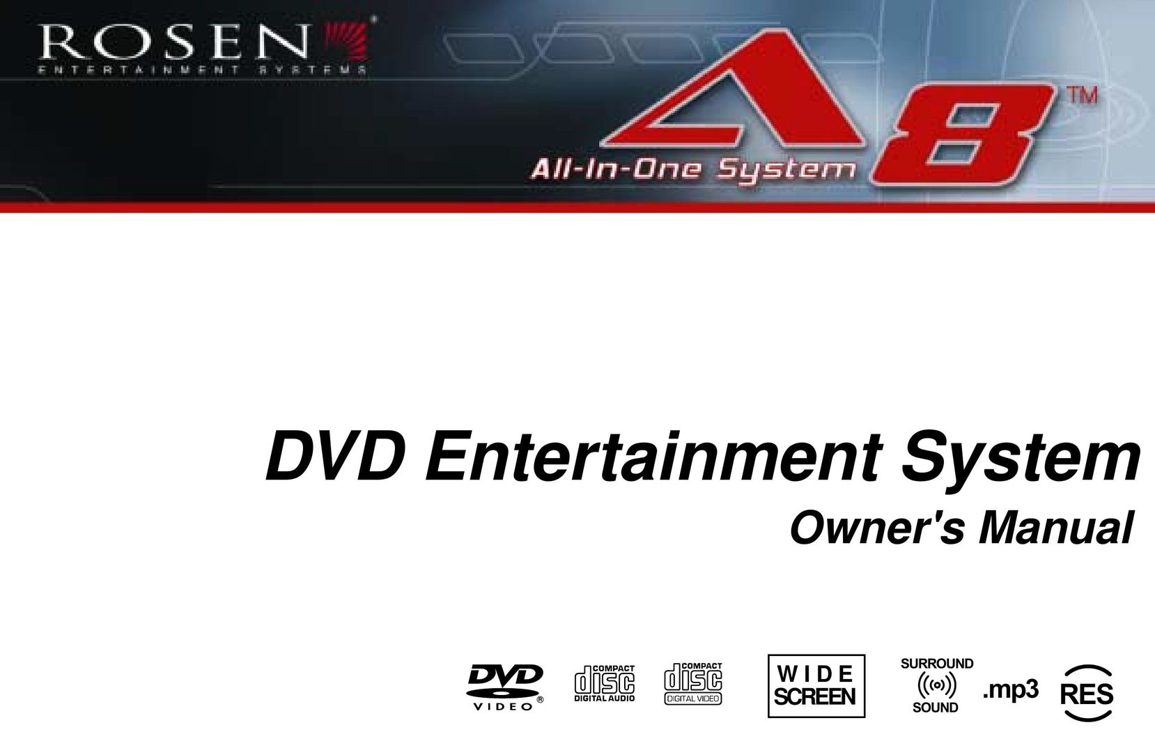 Rosen Entertainment Systems AC3003 DVD Player User Manual