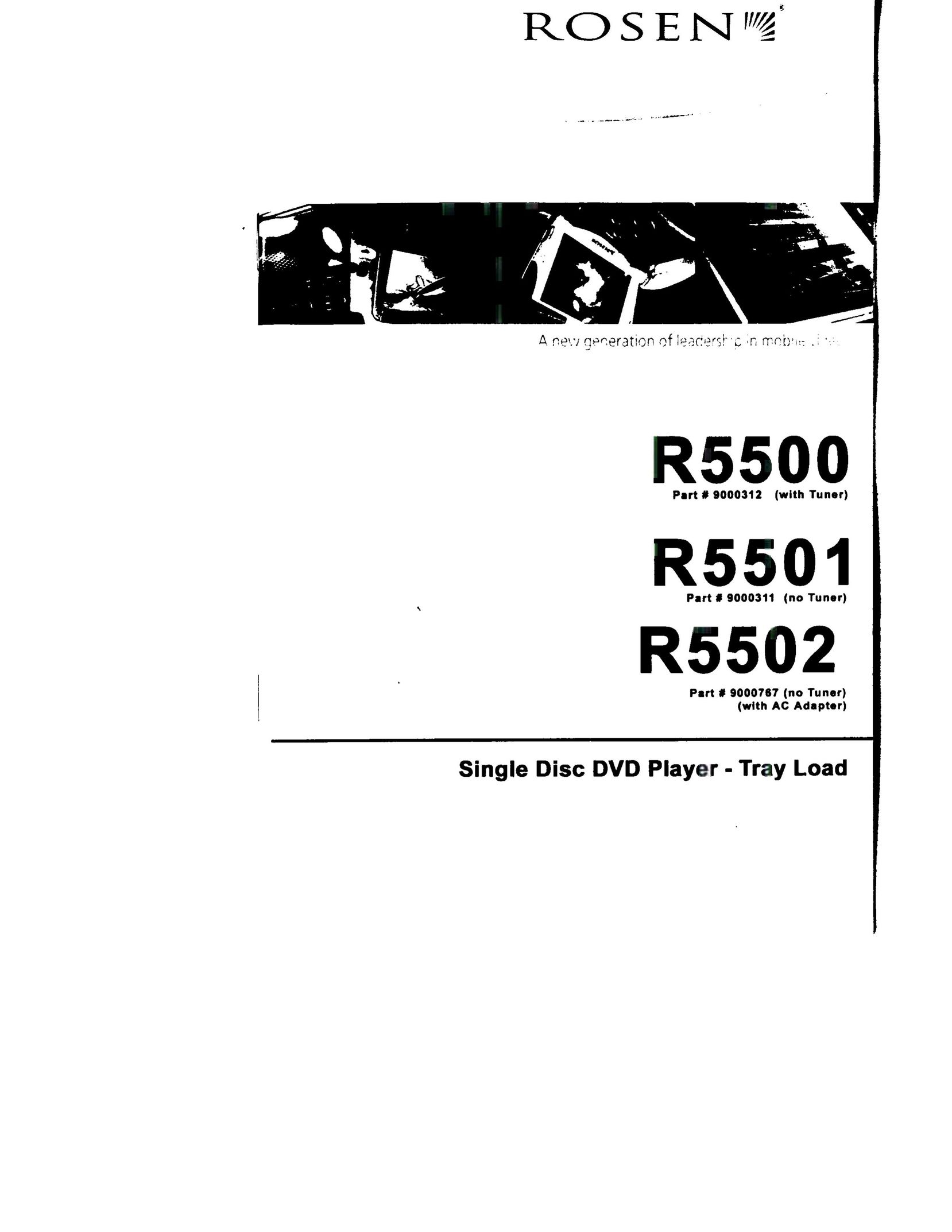 Rosen Entertainment Systems R5500 DVD Player User Manual