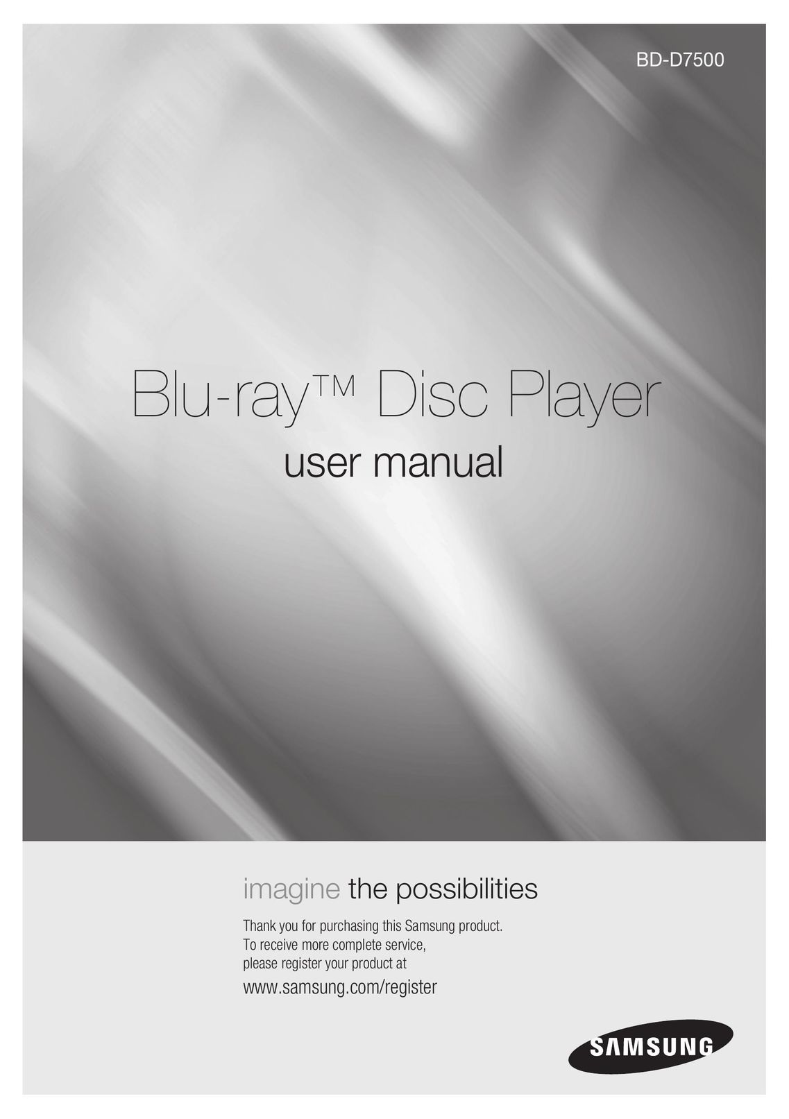 Samsung BD-D7500 DVD Player User Manual