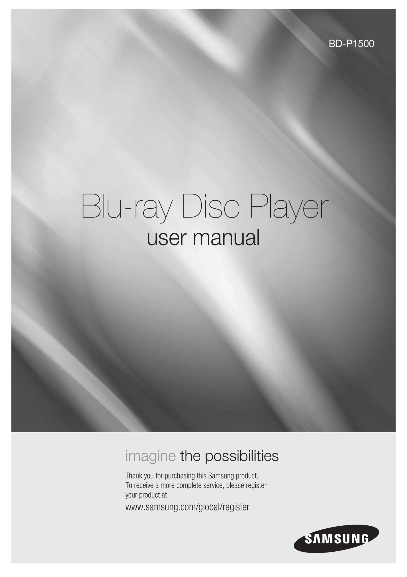 Samsung BD-P1500 DVD Player User Manual