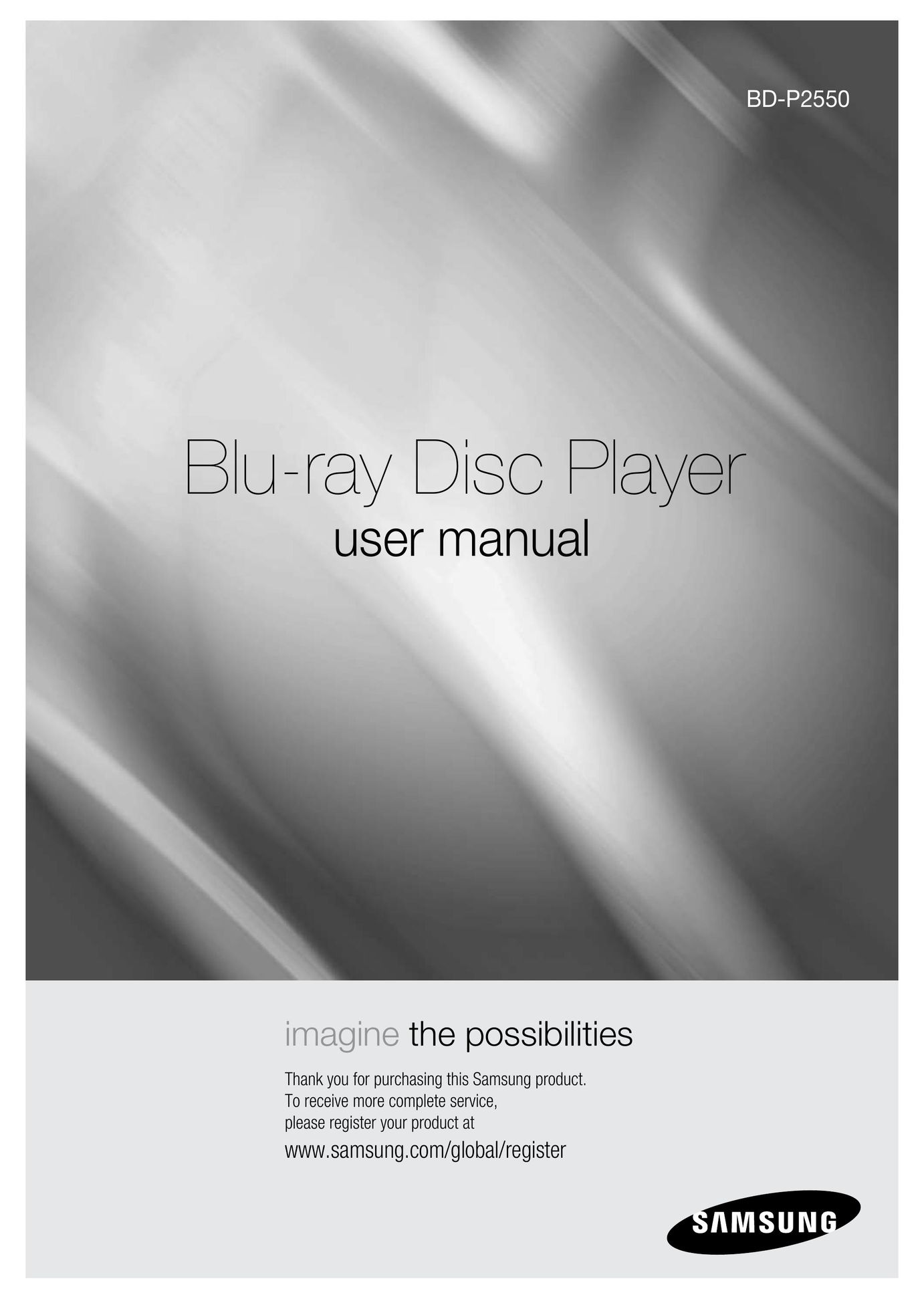 Samsung BD-P2550 DVD Player User Manual