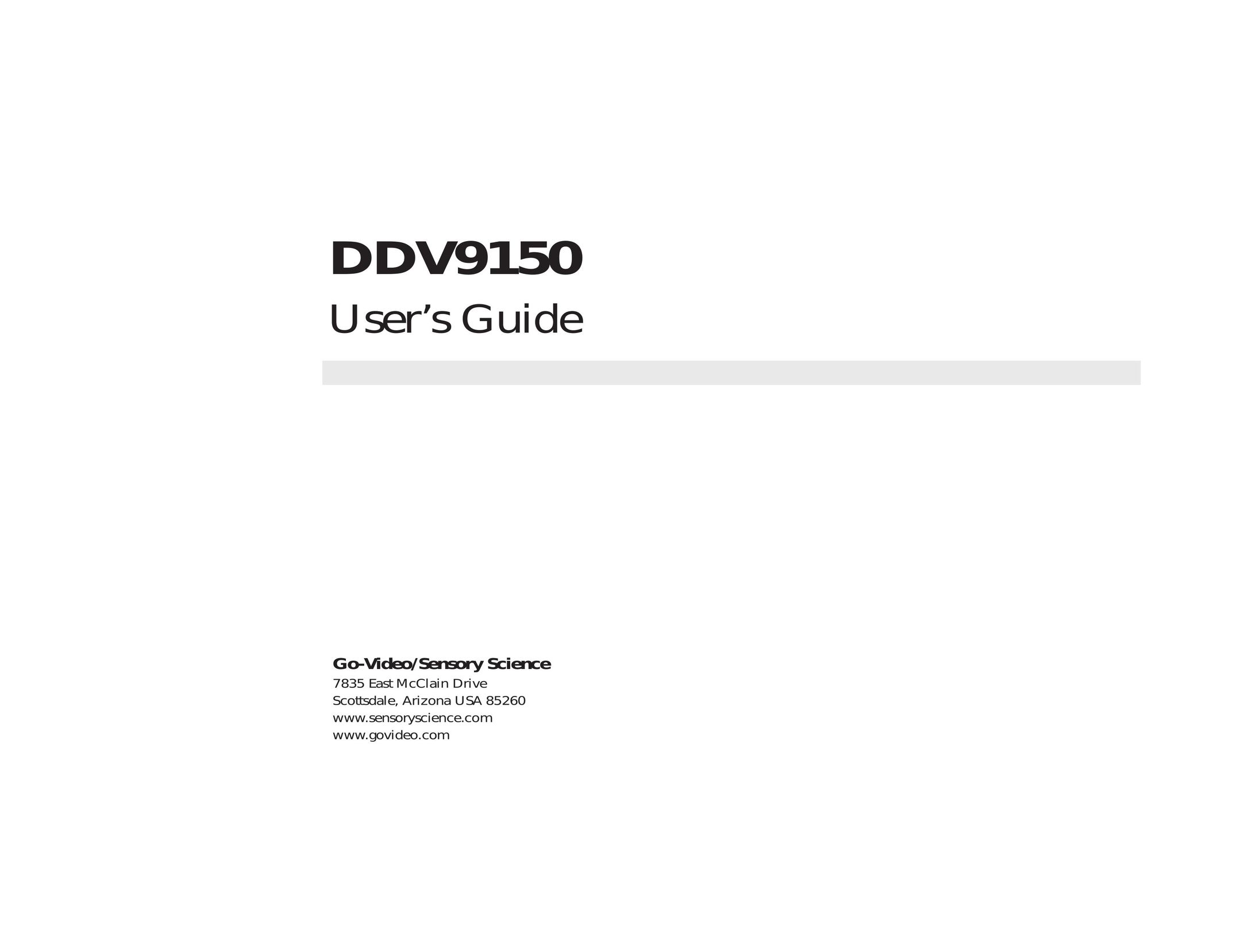 Sensory Science DDV9150 DVD Player User Manual