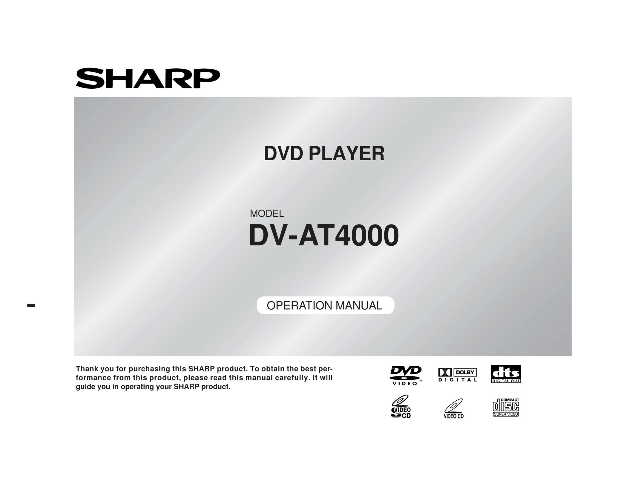 Sharp DV-AT4000 DVD Player User Manual