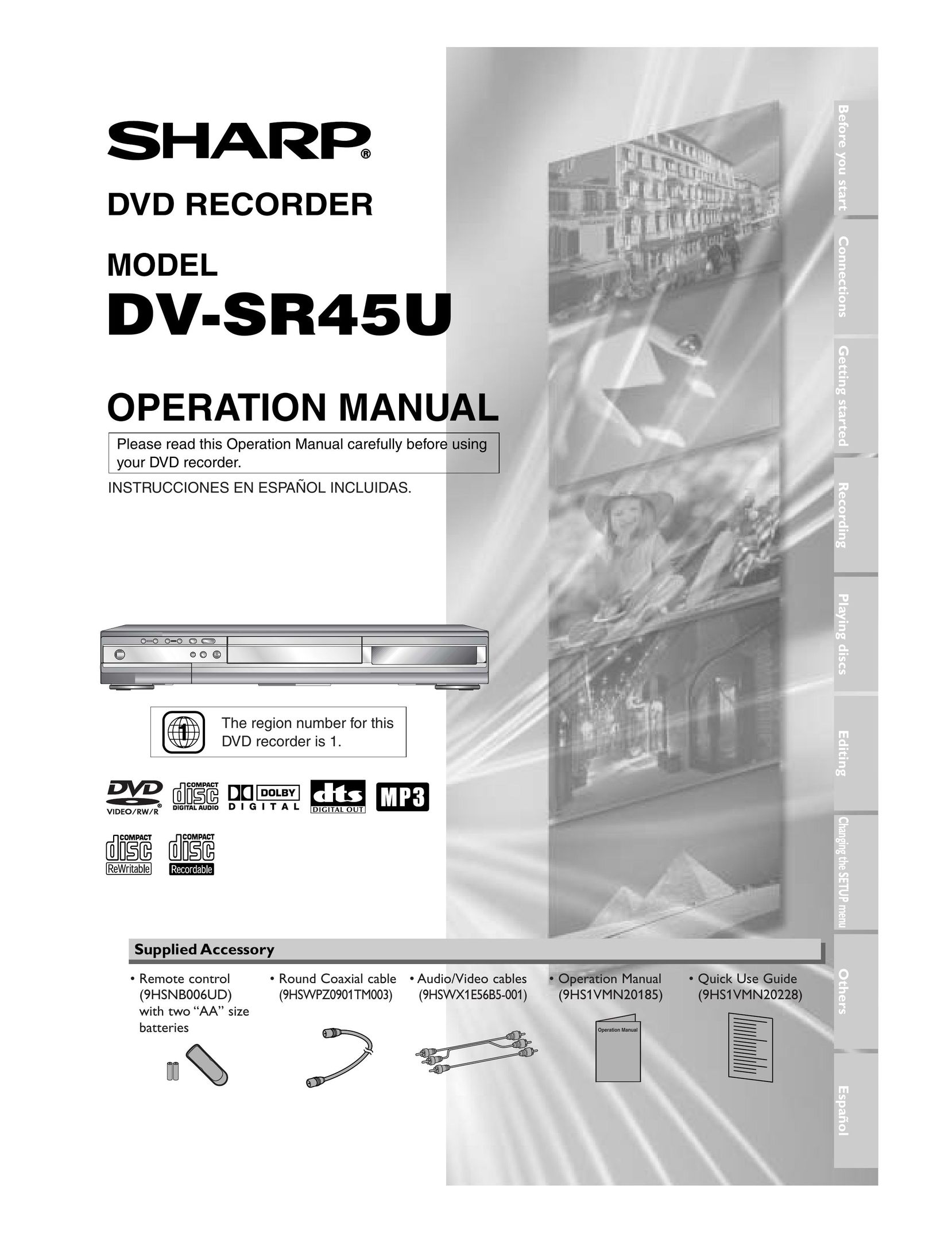 Sharp DV-SR45U DVD Player User Manual