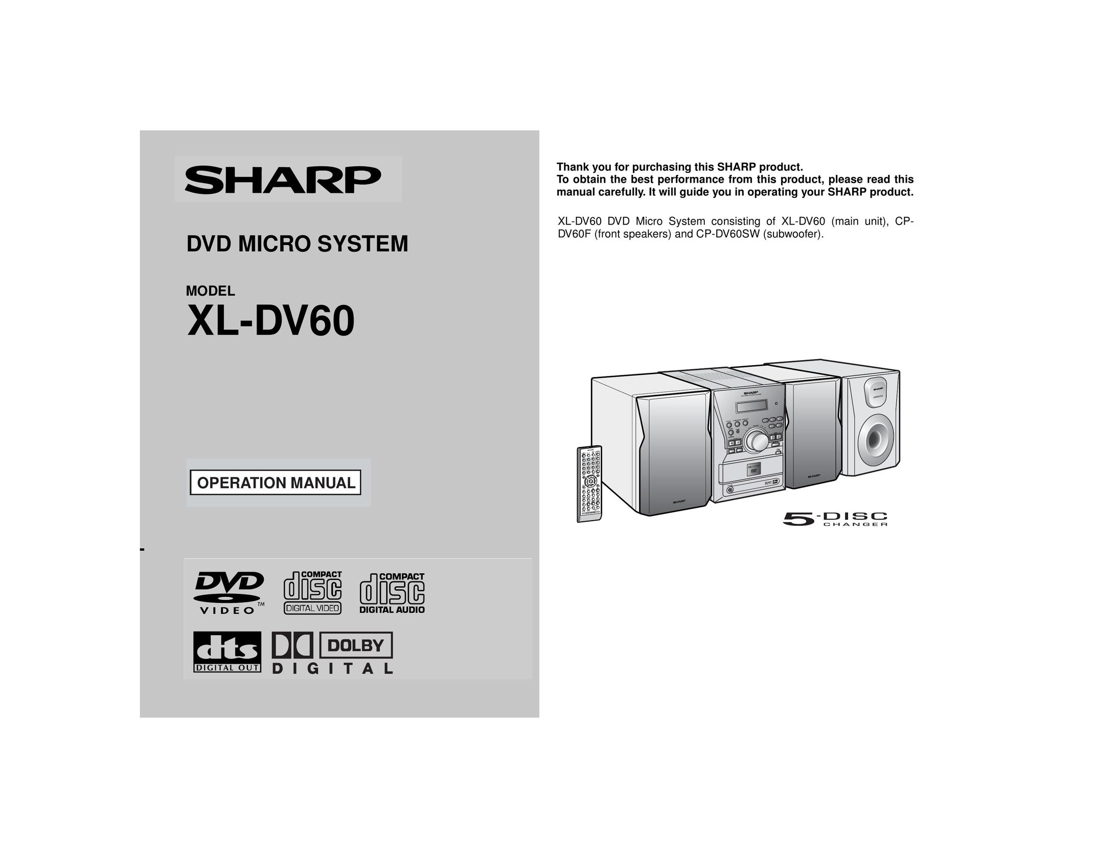 Sharp XL-DV60 DVD Player User Manual