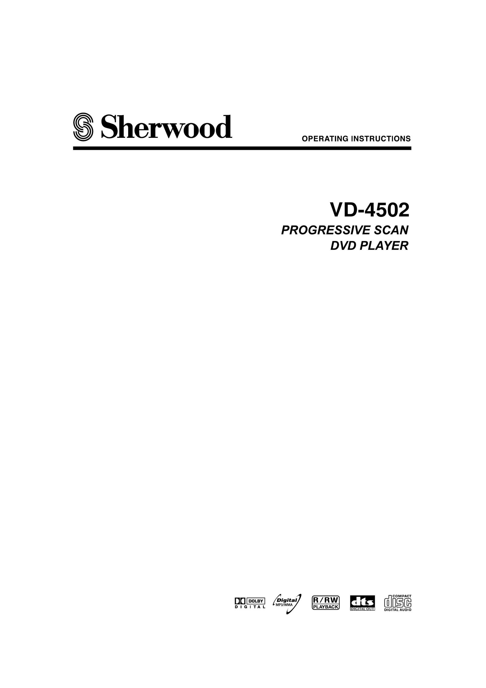 Sherwood VD-4502 DVD Player User Manual