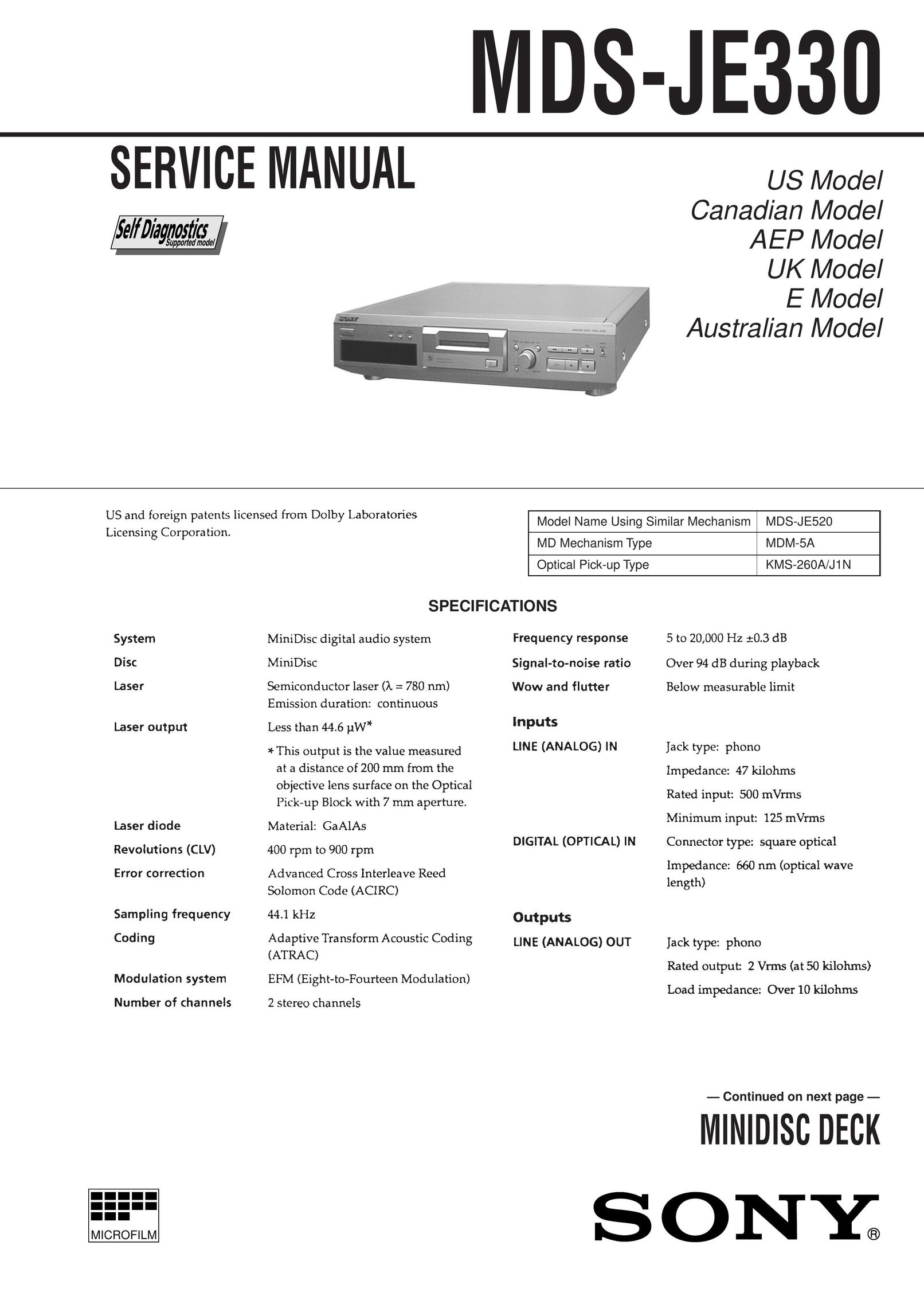 Sony 4-216-349-0 US model 4-216-349-1 Canadian model 4-216-349-2 AEP DVD Player User Manual