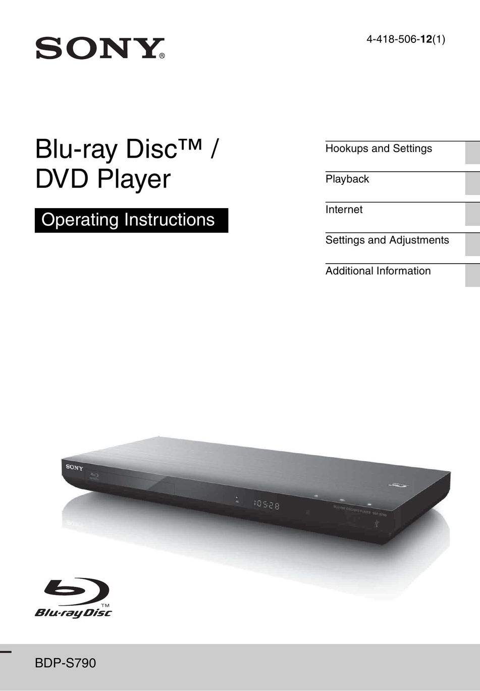 Sony 4418506211 DVD Player User Manual