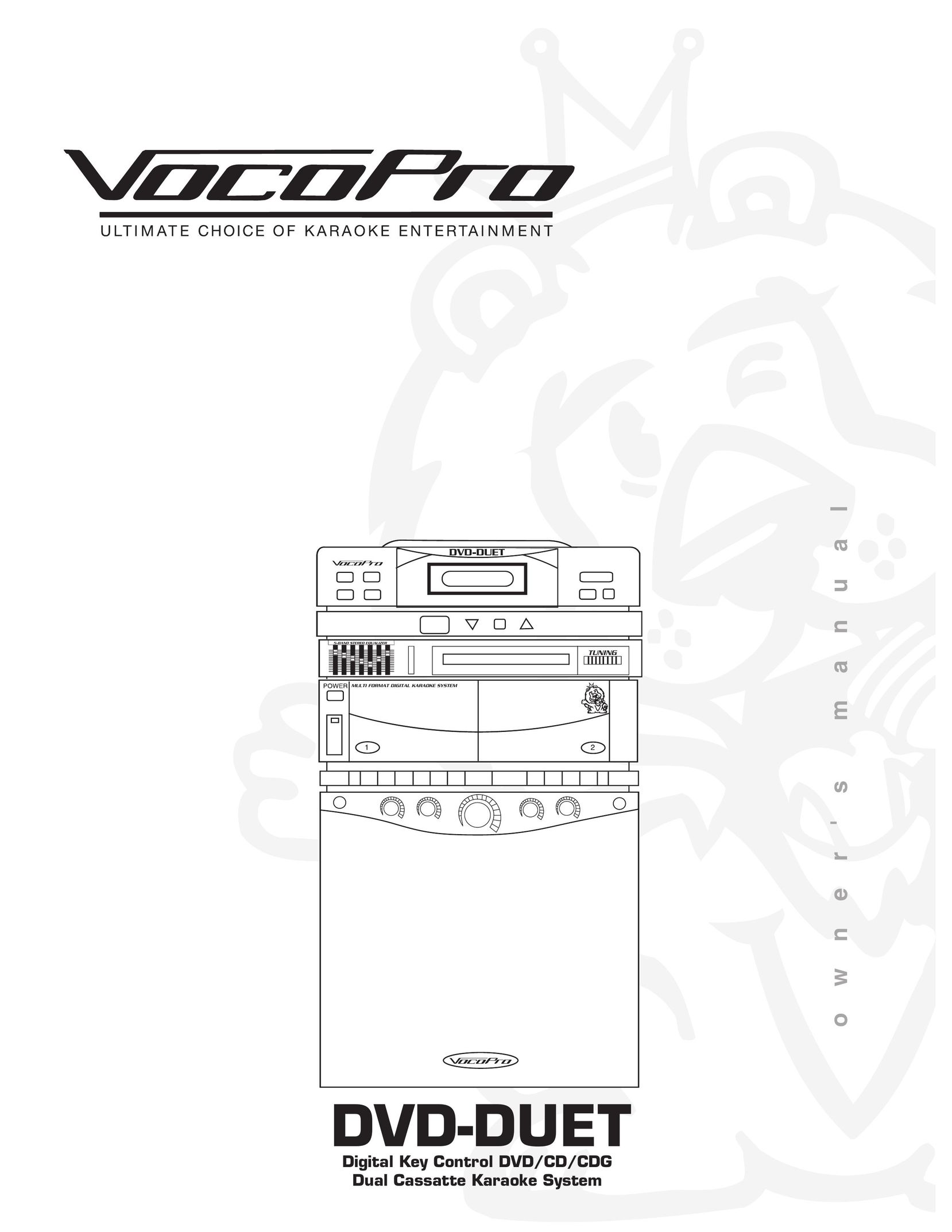 VocoPro DVD-Duet Digital Key Control DVD/CD/CDC Dual Cassette Karaoke System DVD Player User Manual