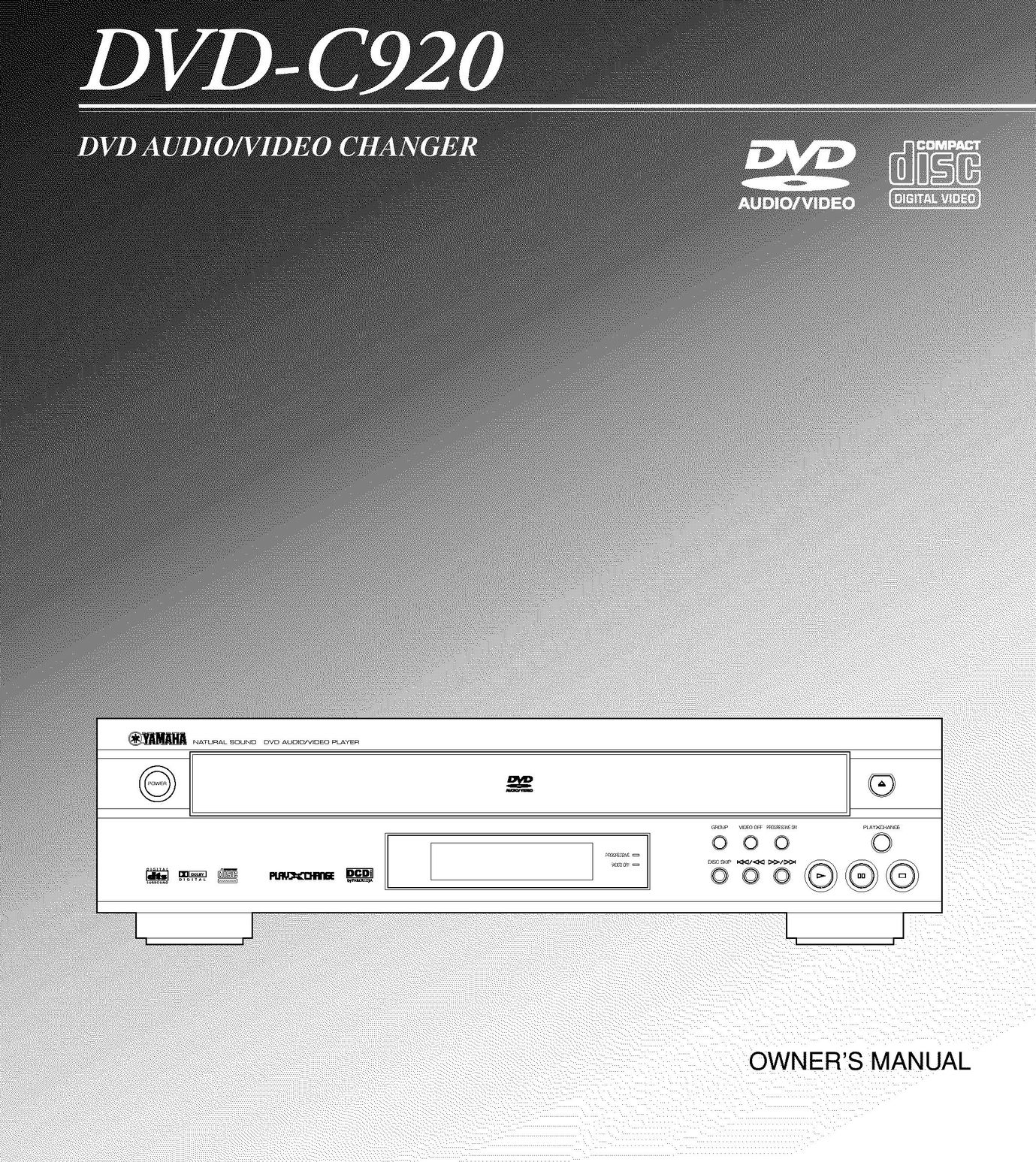 Yamaha DVD-C920 DVD Player User Manual