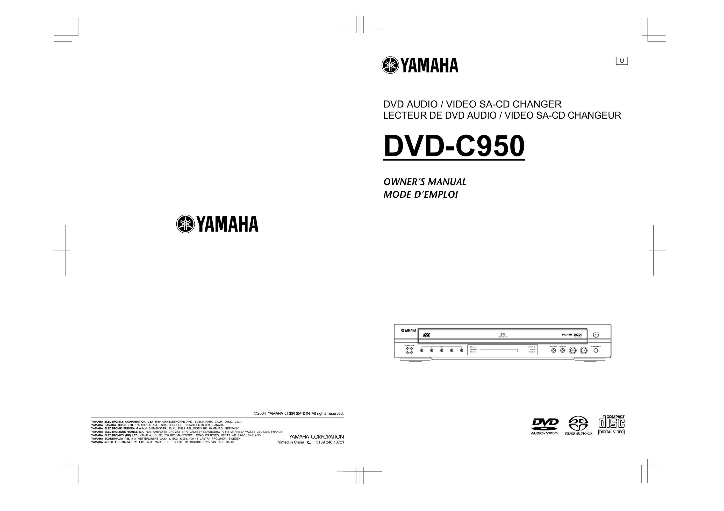 Yamaha DVD-C950 DVD Player User Manual