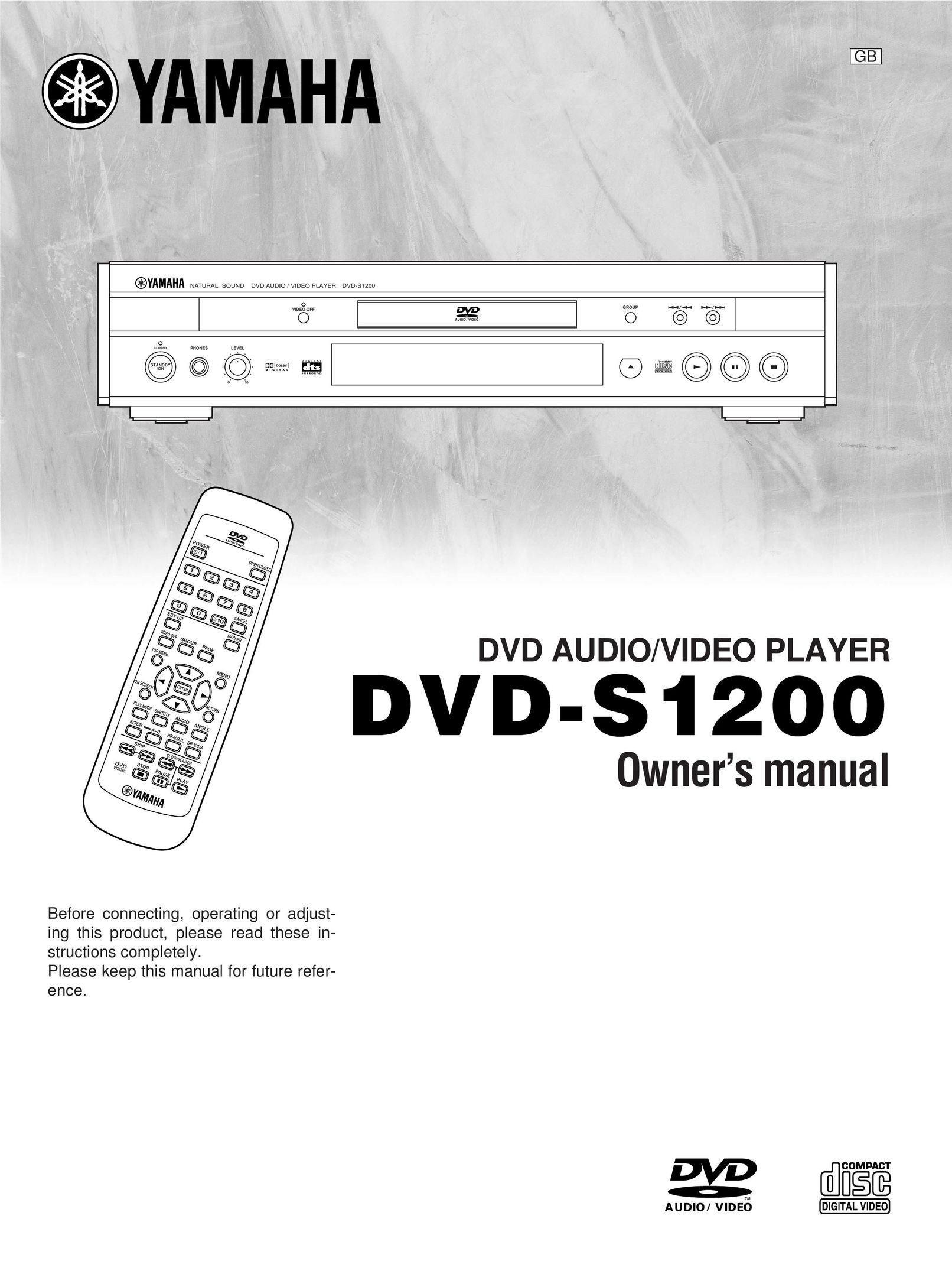 Yamaha DVD-S1200 DVD Player User Manual