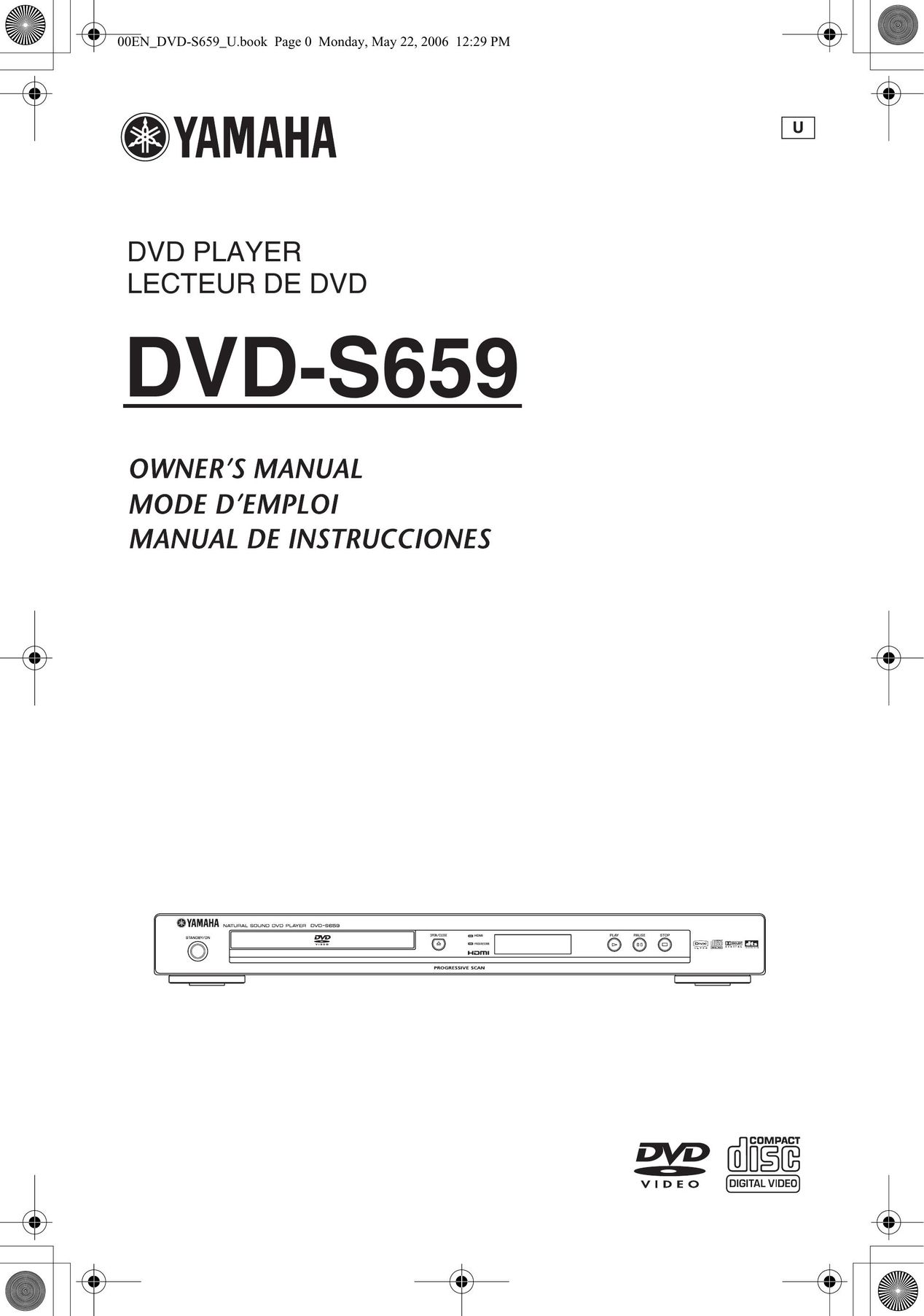 Yamaha DVD-S659BL DVD Player User Manual