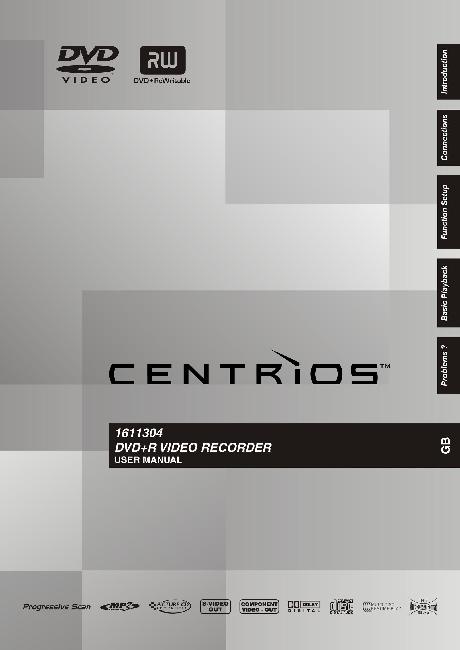 Centrios 1611304 DVD Recorder User Manual