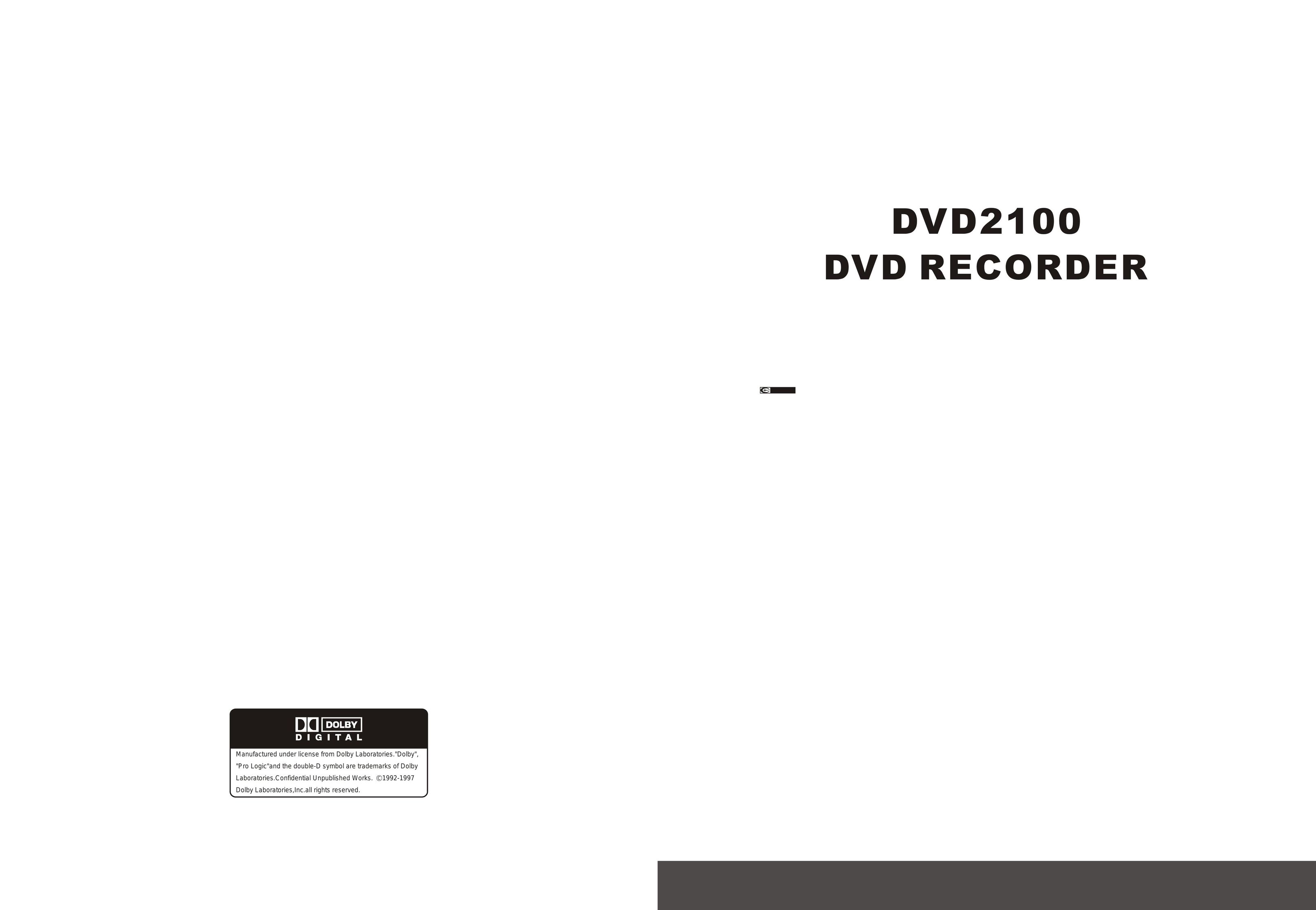 Curtis DVD2100 DVD Recorder User Manual