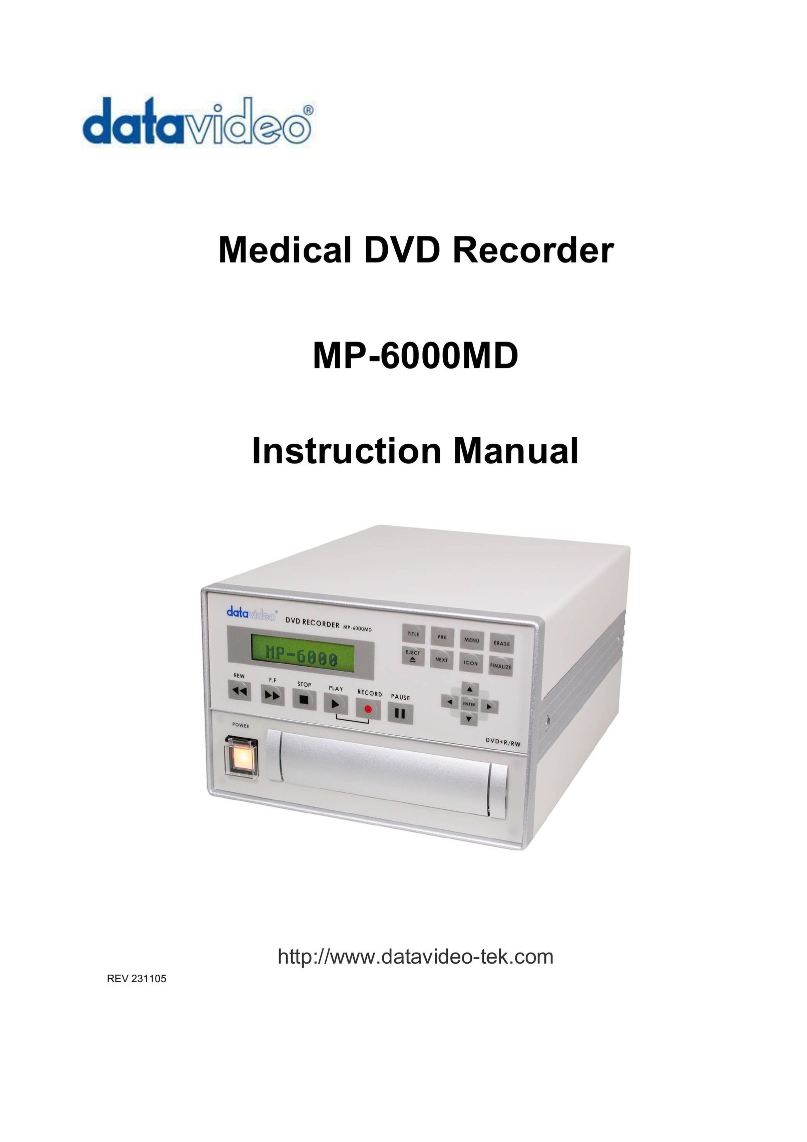 Datavideo MP6000MD DVD Recorder User Manual