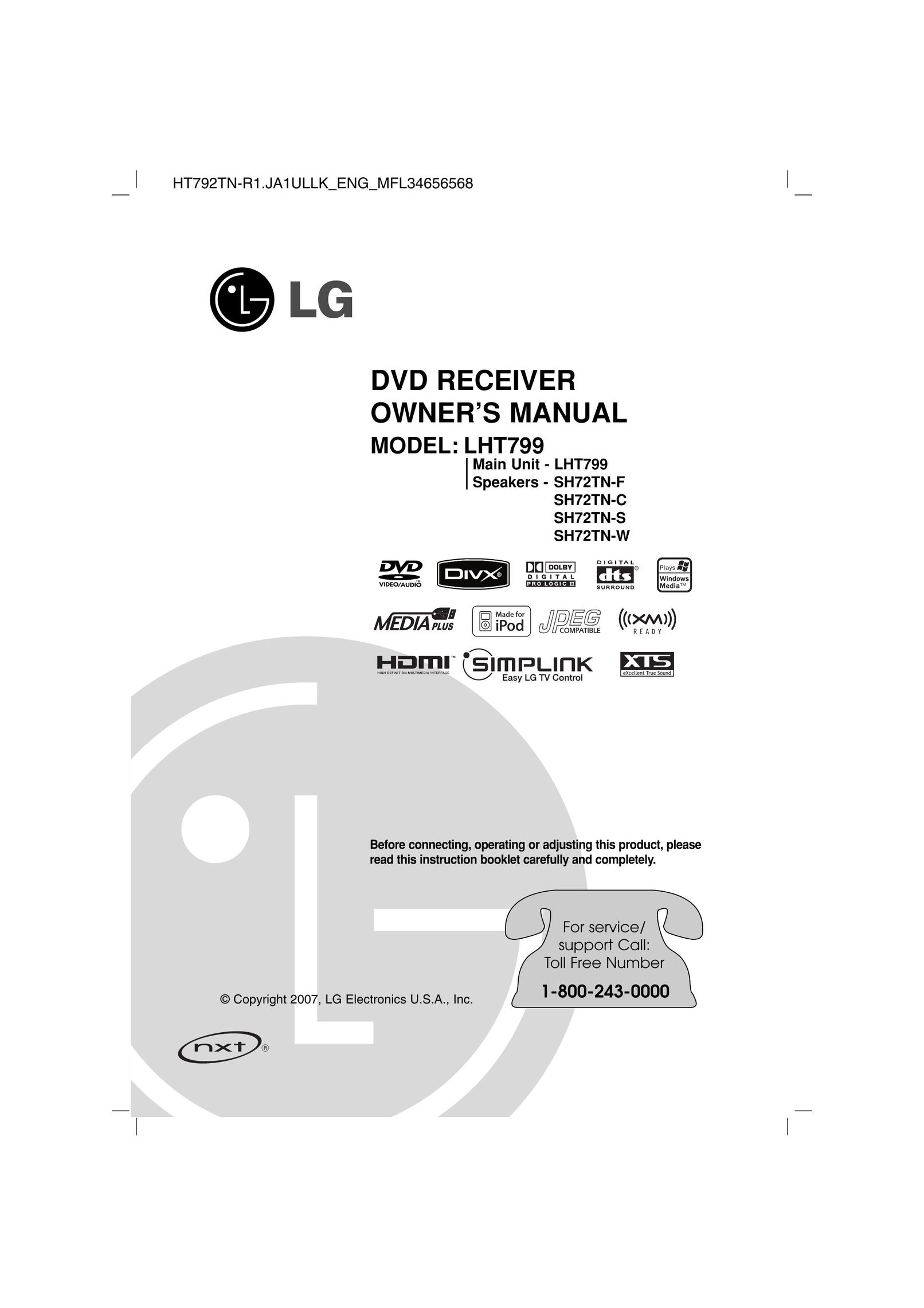 LG Electronics LHT799 DVD Recorder User Manual