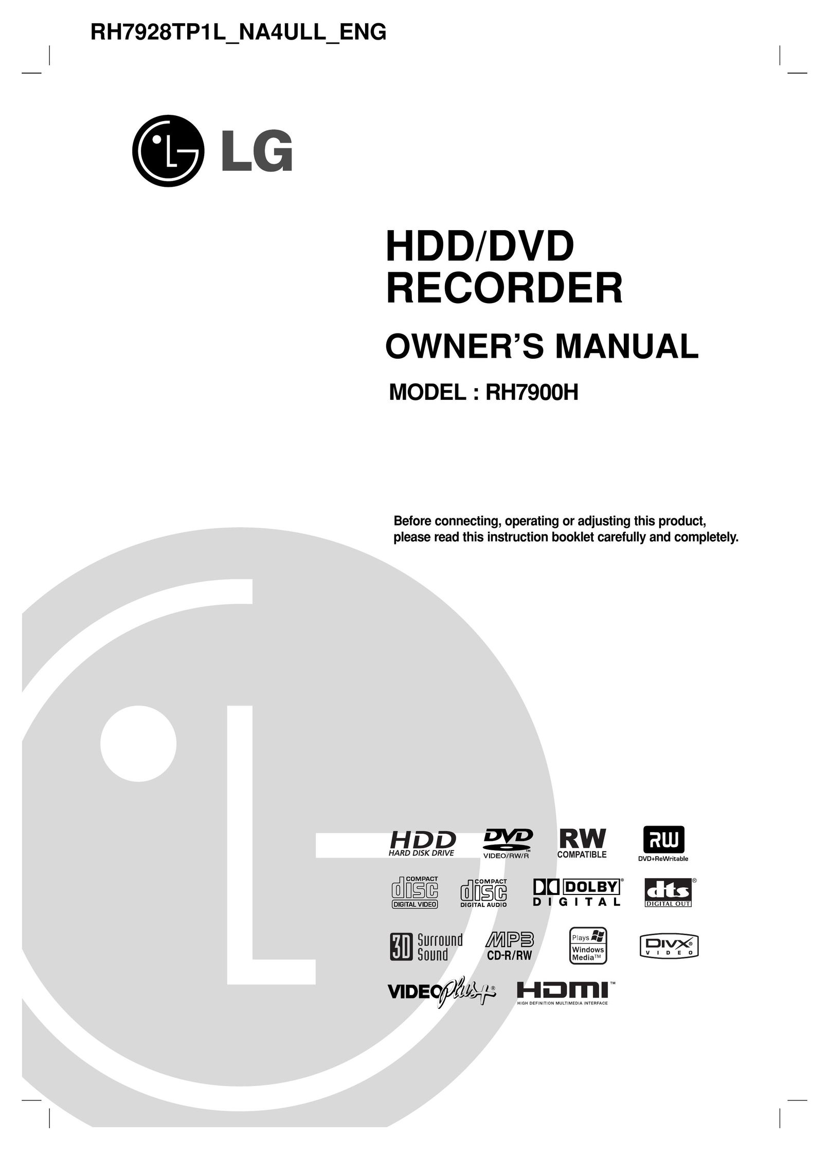 LG Electronics RH7900H DVD Recorder User Manual