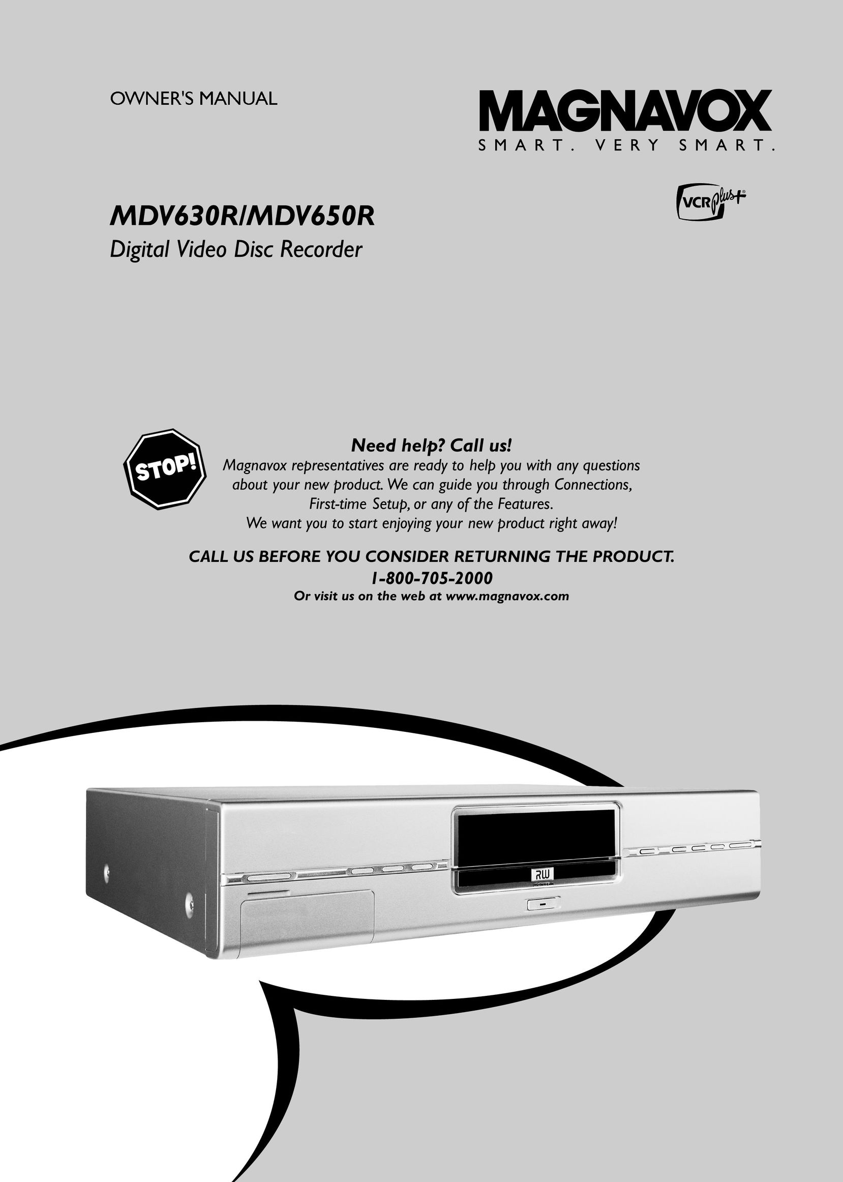 Magnavox MDV630R DVD Recorder User Manual