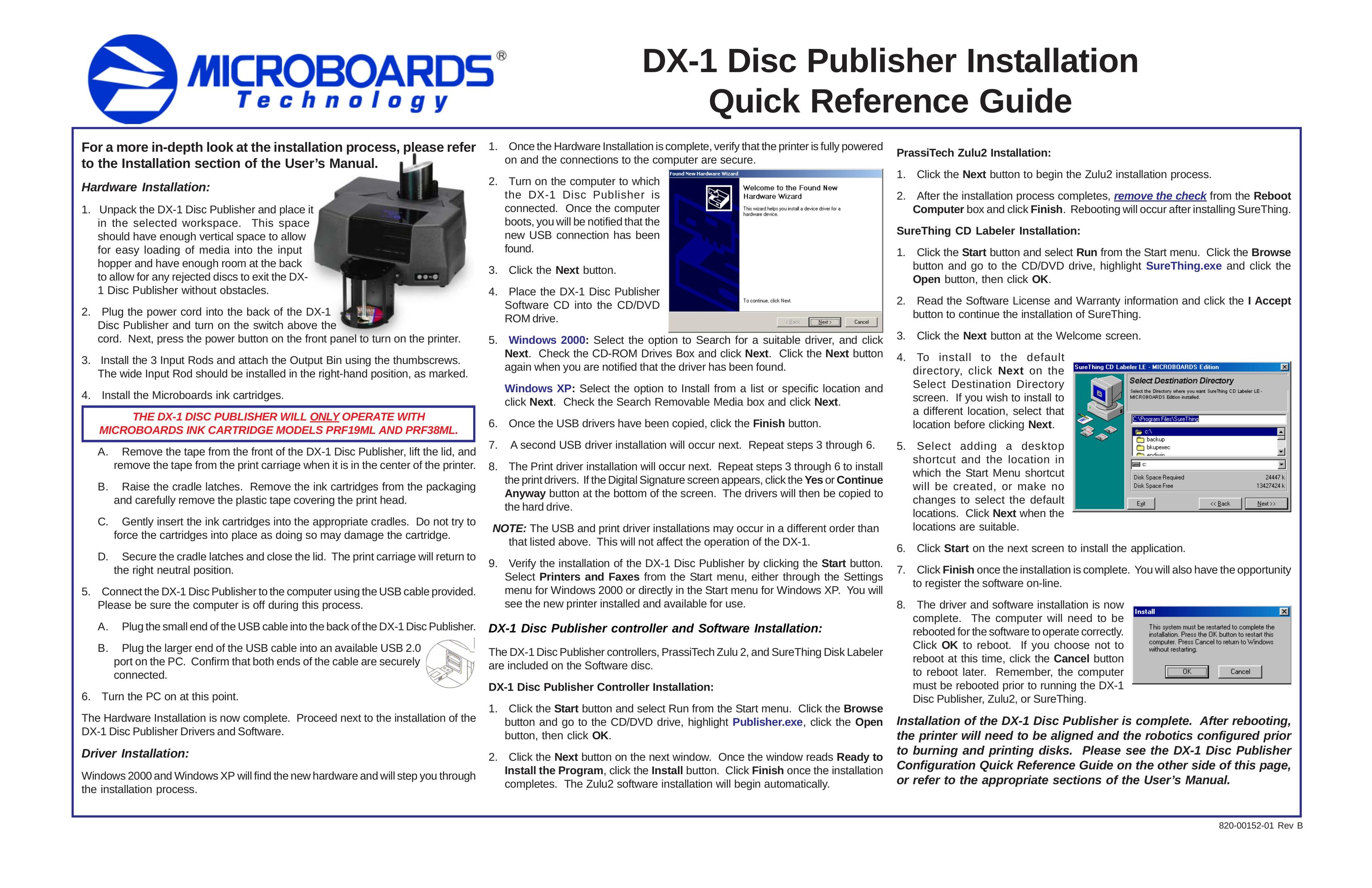 MicroBoards Technology DX-1 DVD Recorder User Manual
