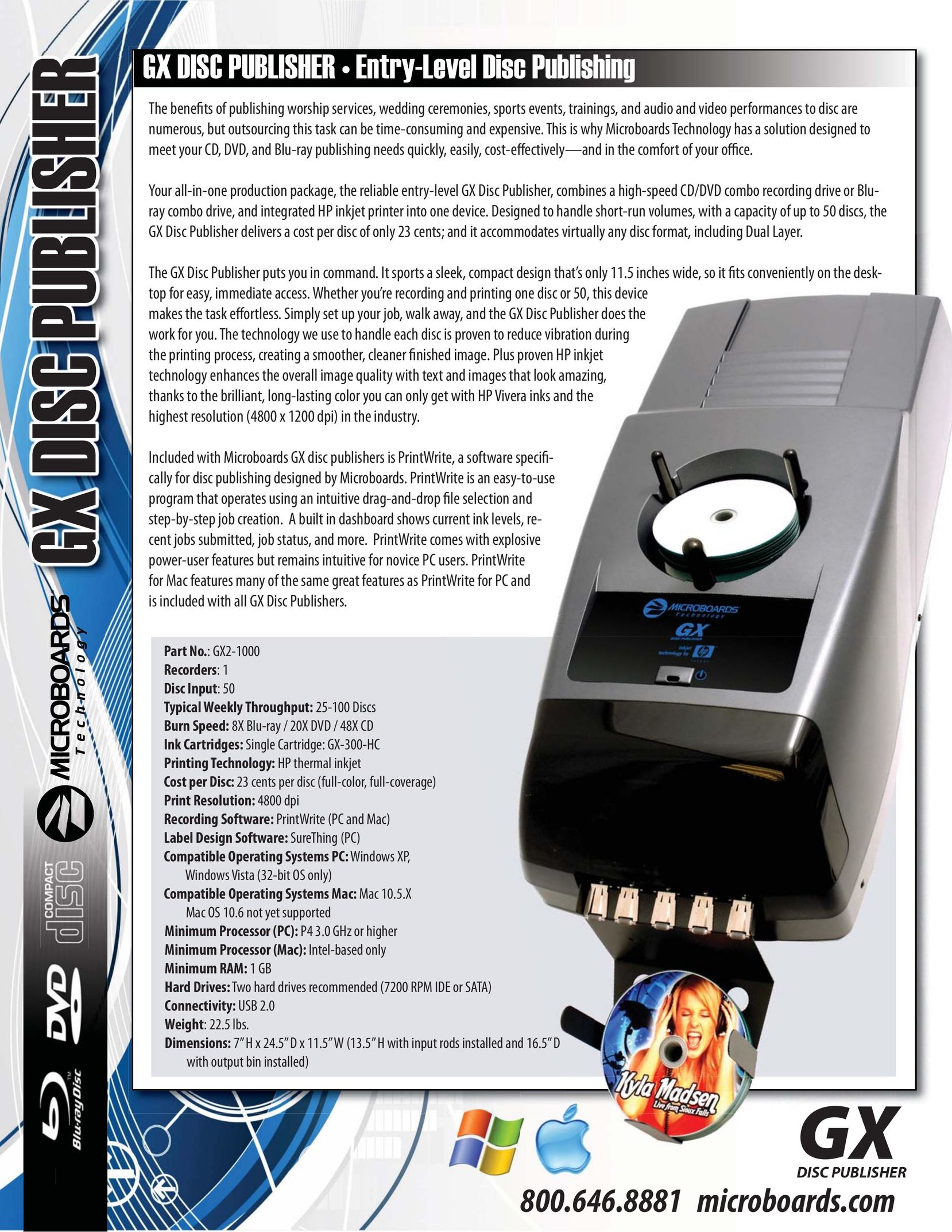MicroBoards Technology GX2-1000 DVD Recorder User Manual