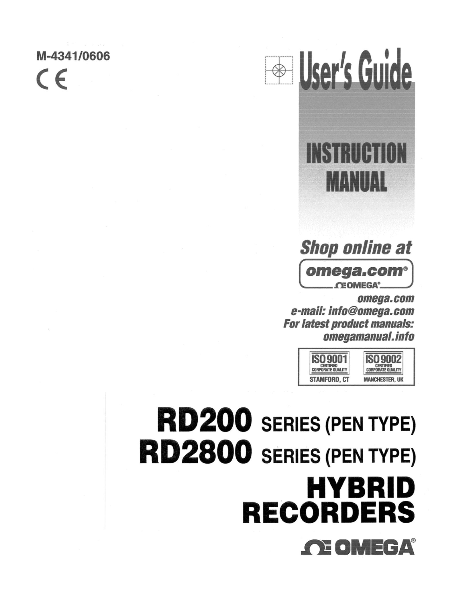 Omega RD200 DVD Recorder User Manual