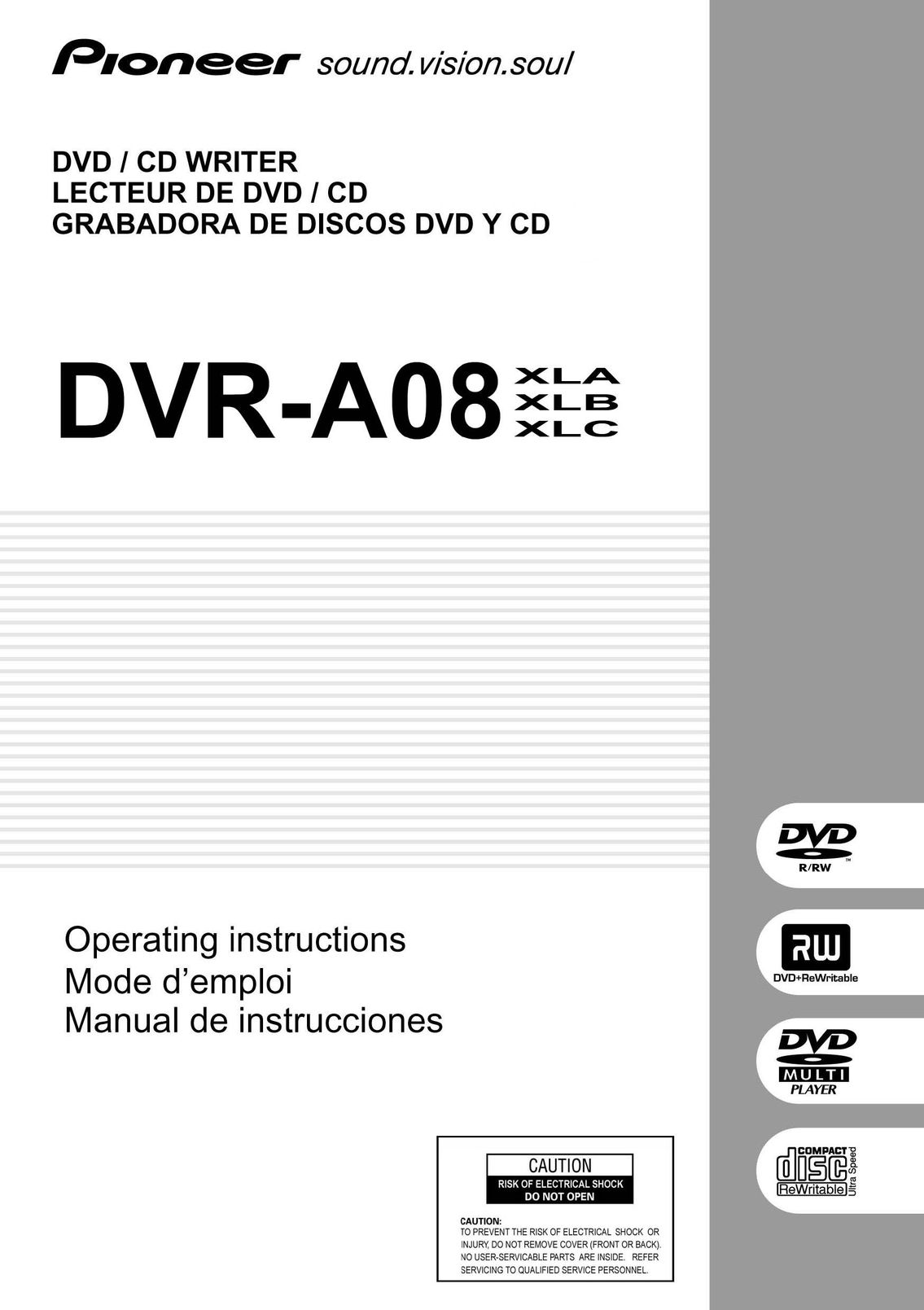 Pioneer DRC1227-A DVD Recorder User Manual