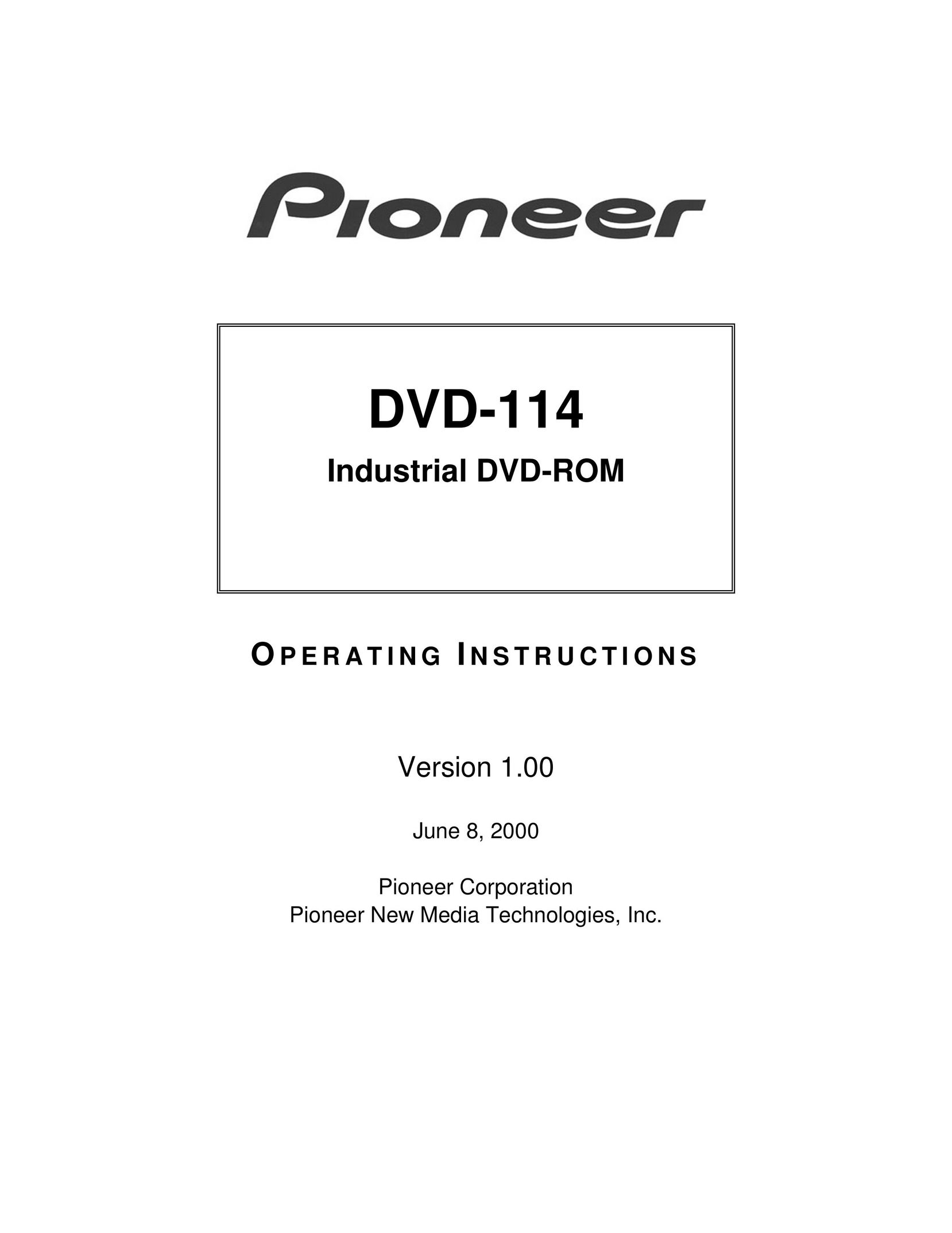 Pioneer DVD-114 DVD Recorder User Manual