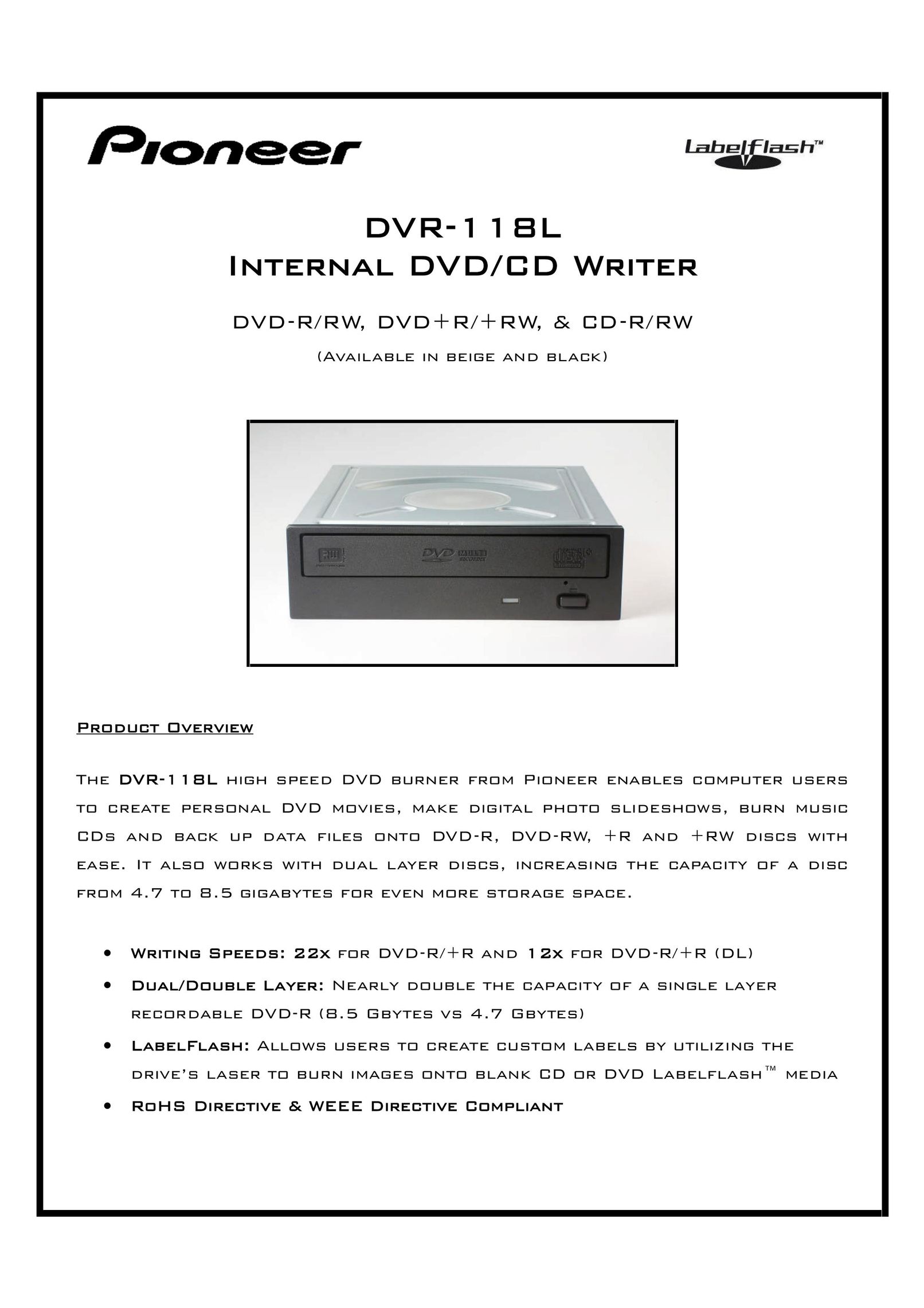 Pioneer DVR-118L DVD Recorder User Manual