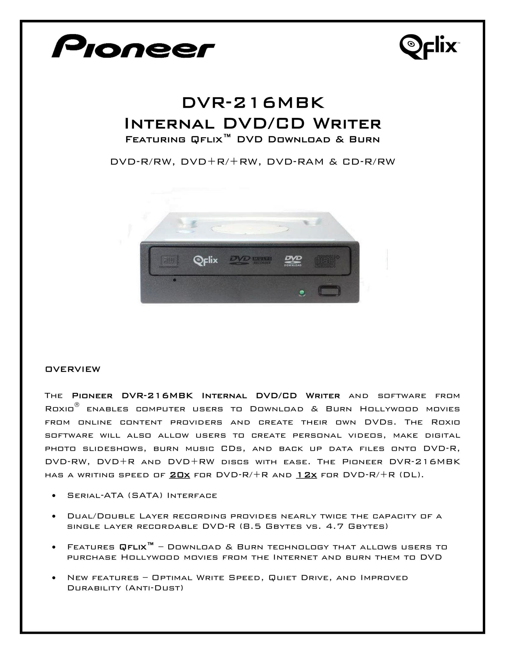 Pioneer DVR-216MBK DVD Recorder User Manual
