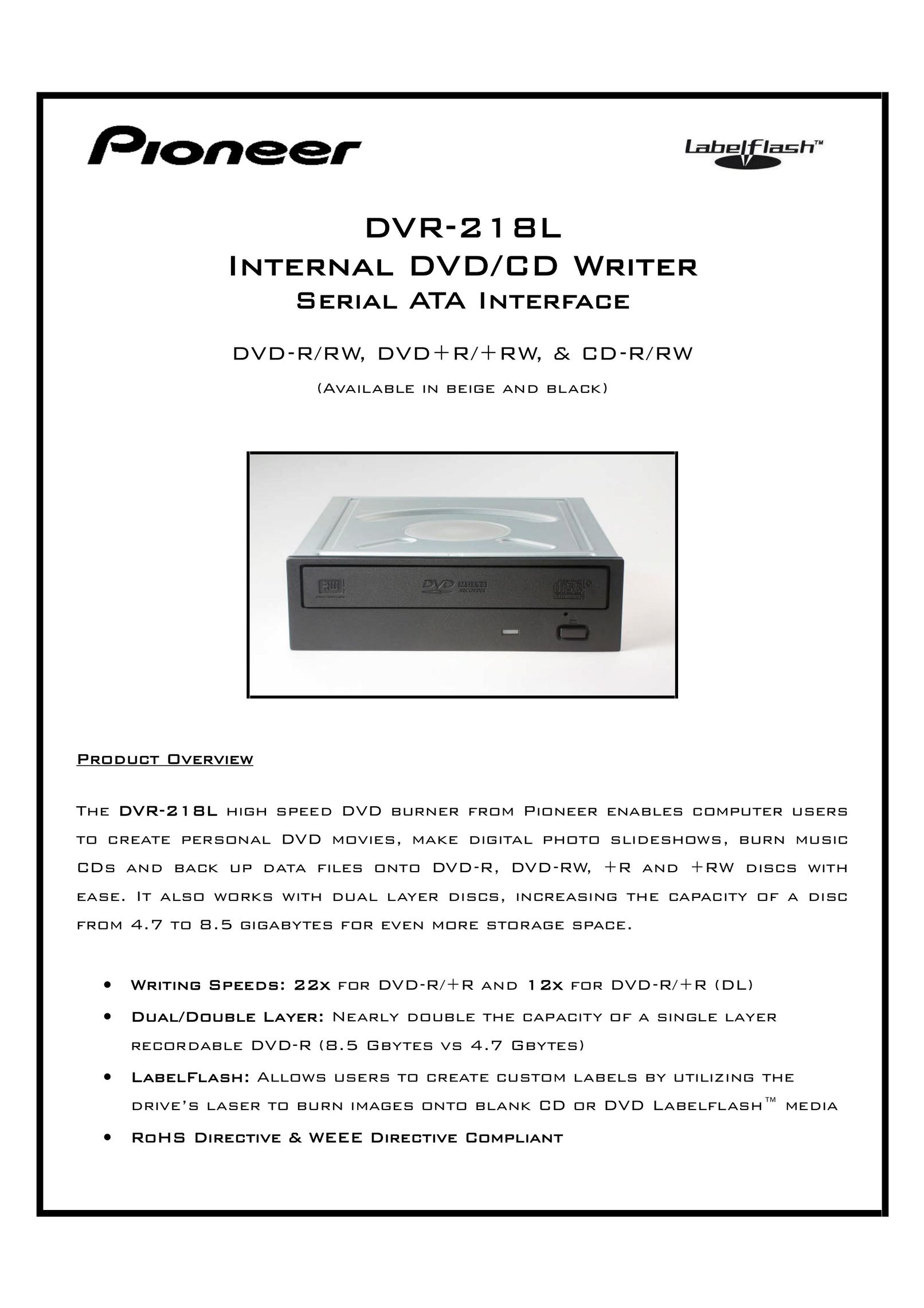 Pioneer DVR-218L DVD Recorder User Manual