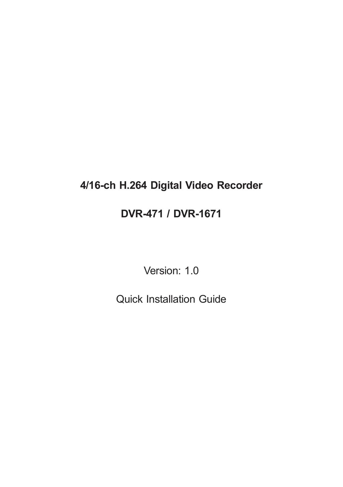Planet Technology DVR-1671 DVD Recorder User Manual