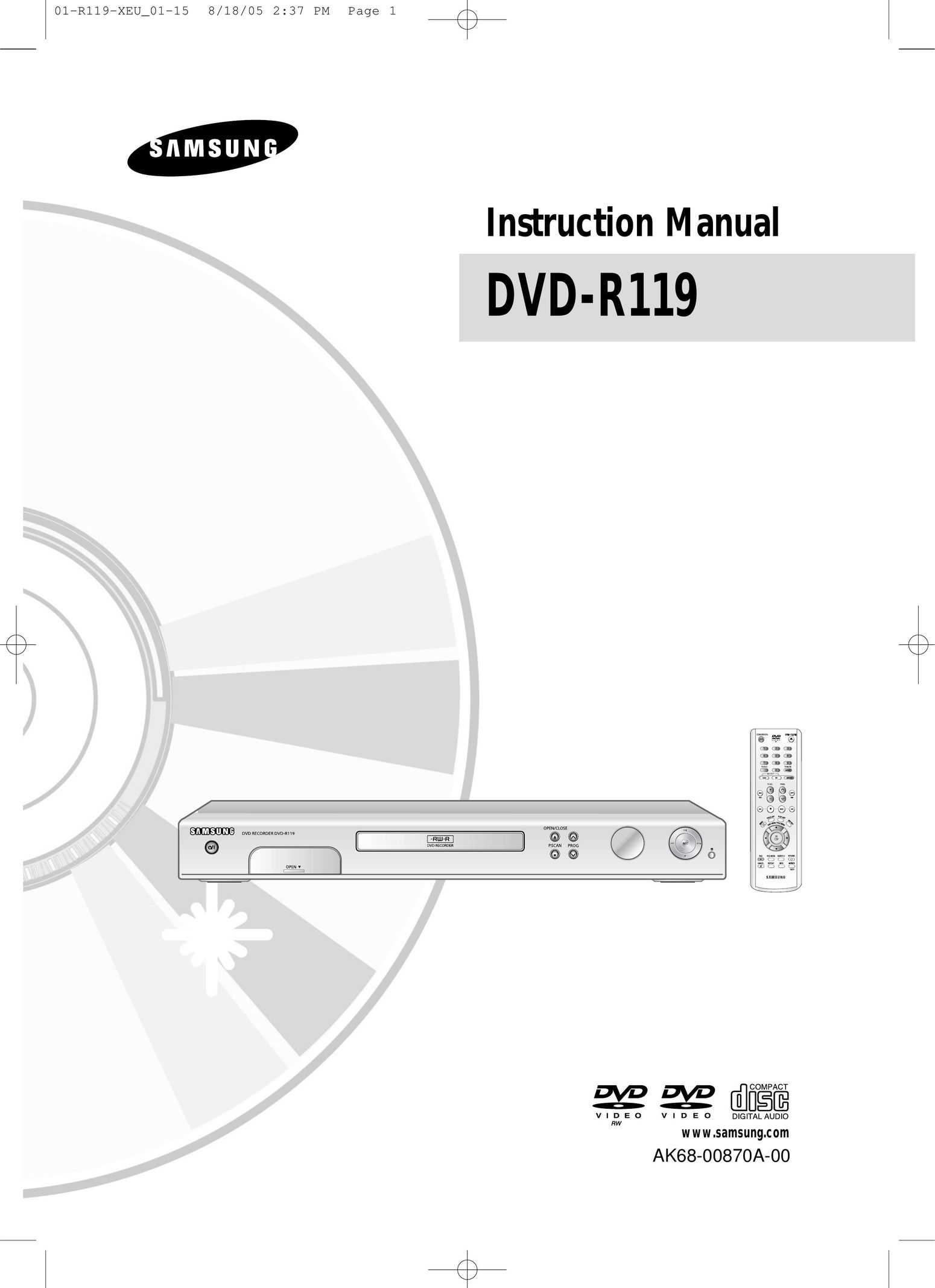 Samsung DVD-R119 DVD Recorder User Manual