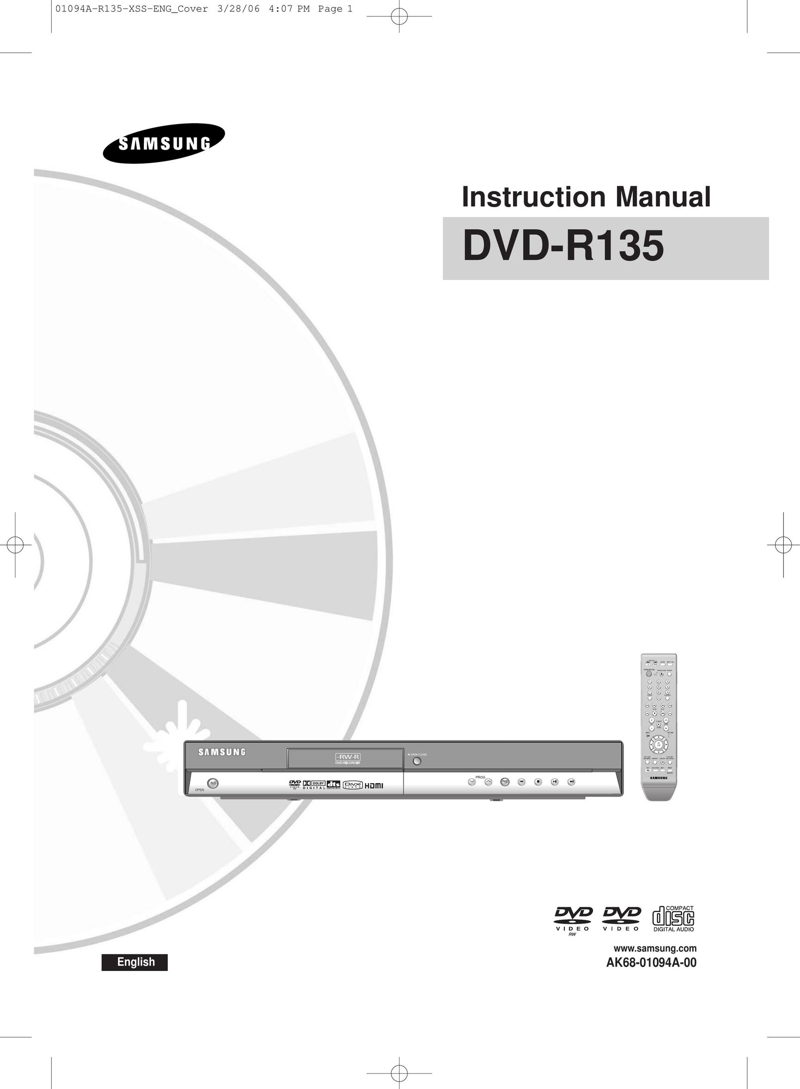 Samsung DVD-R135 DVD Recorder User Manual
