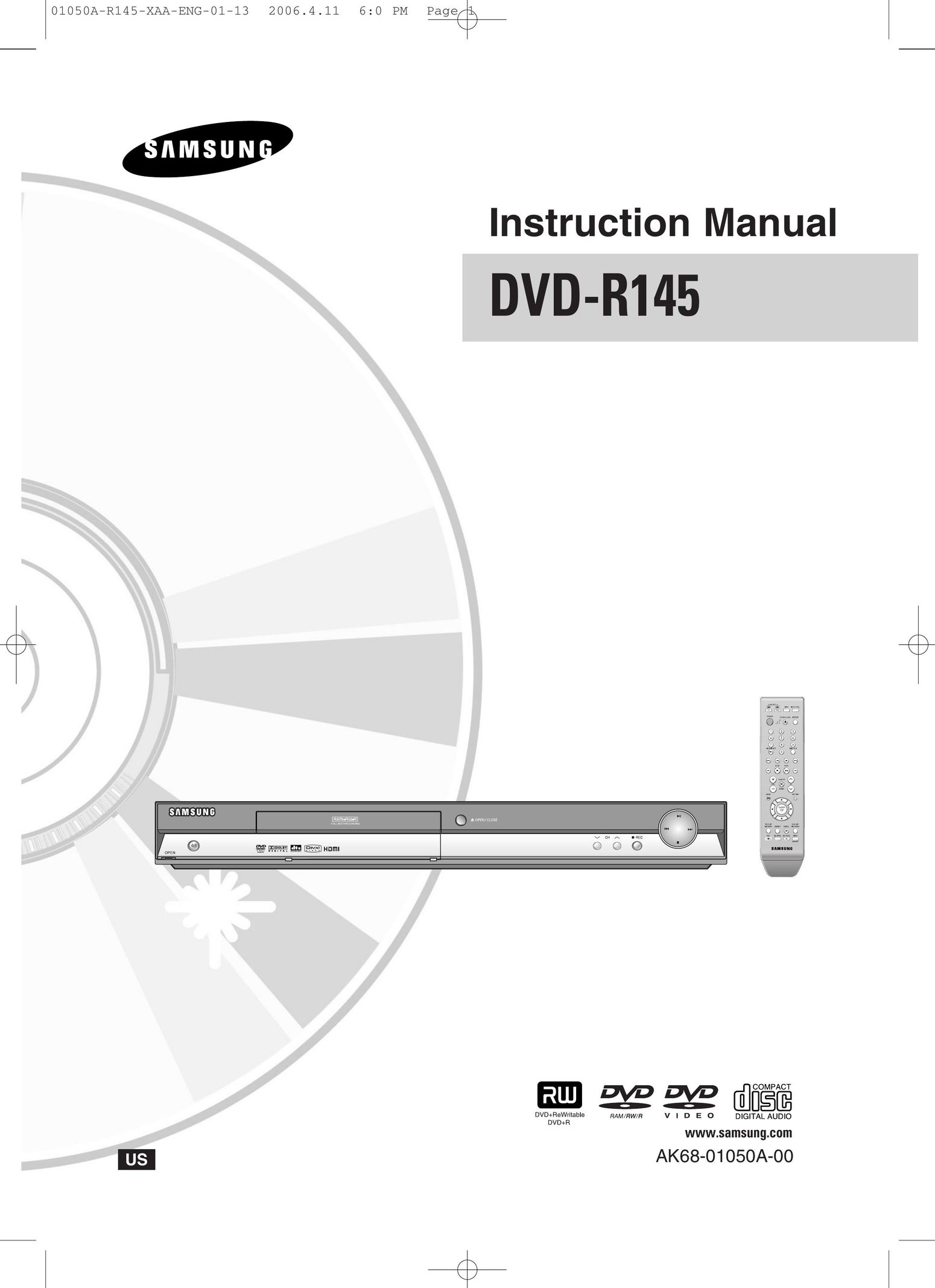 Samsung DVD-R145 DVD Recorder User Manual