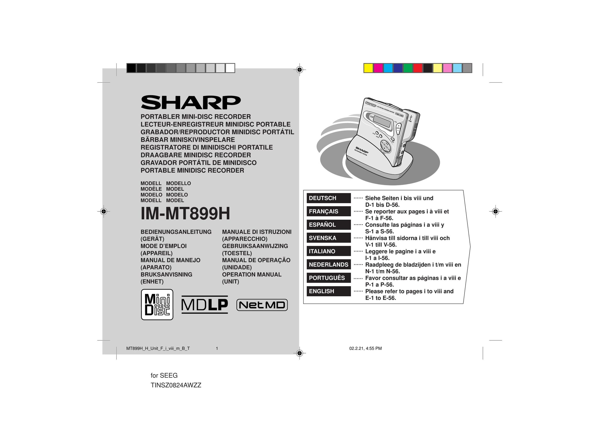 Sharp IM-MT899H DVD Recorder User Manual