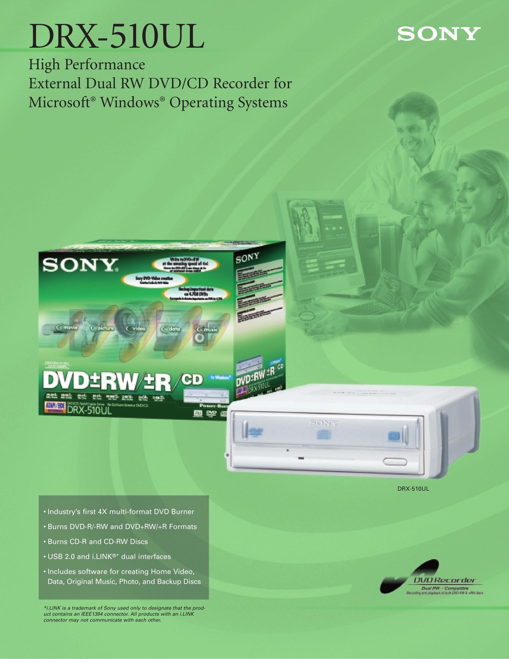 Sony DRX-510UL DVD Recorder User Manual