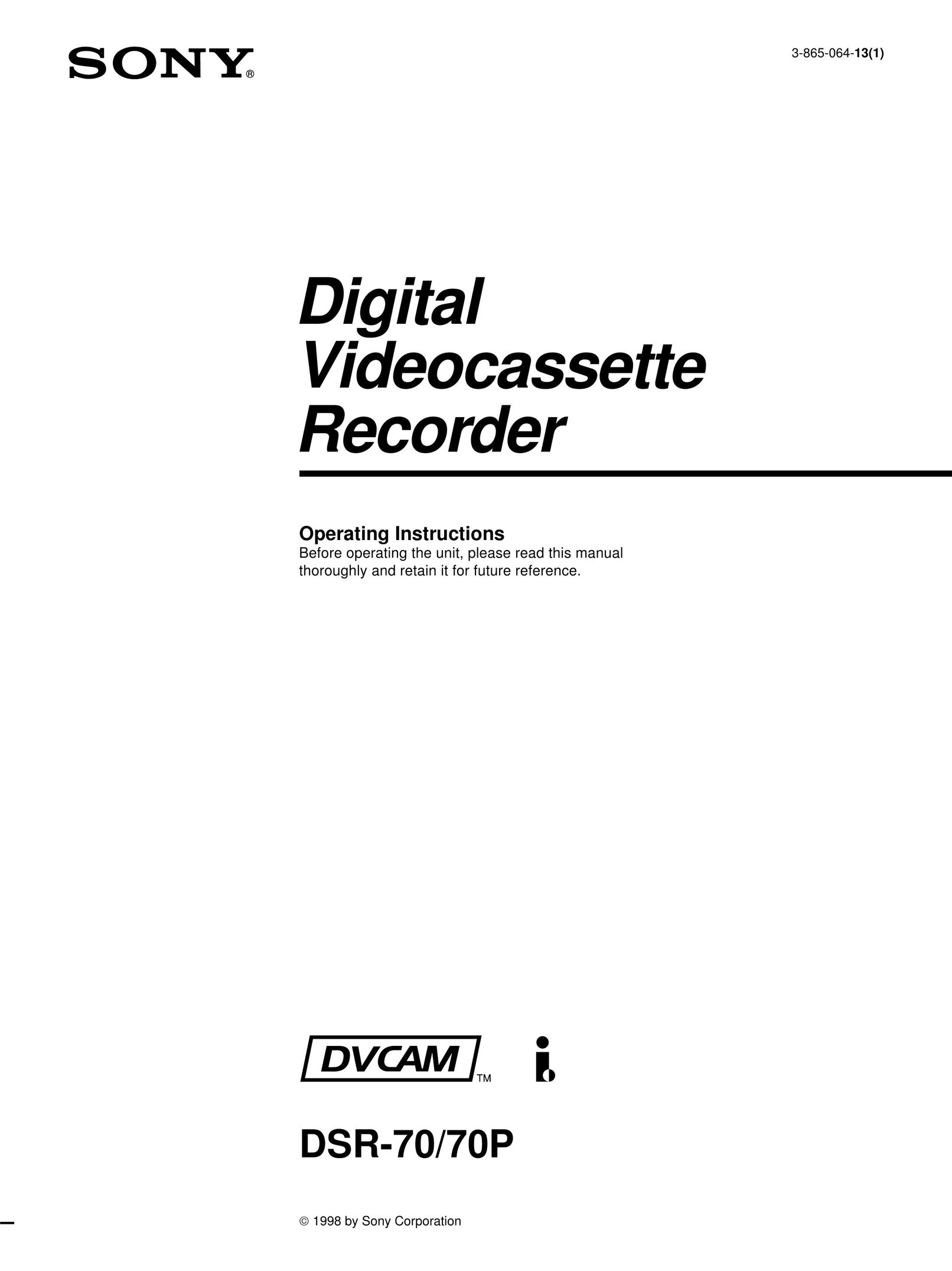 Sony DSR-70 DVD Recorder User Manual