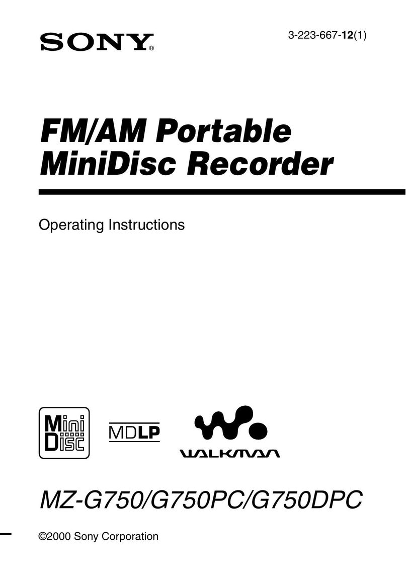 Sony MZ-G750 DVD Recorder User Manual