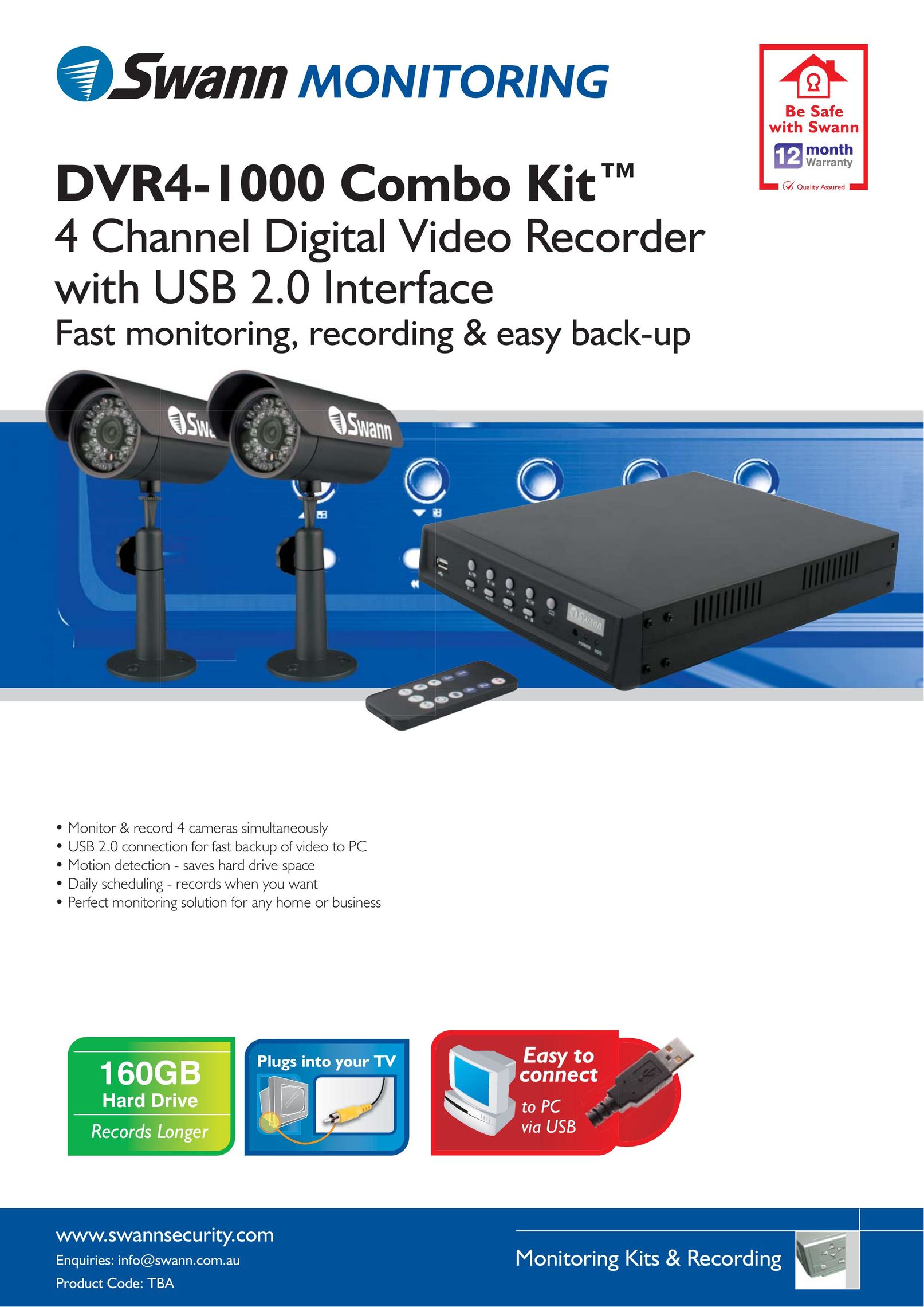 Swann DVR4-1000 DVD Recorder User Manual