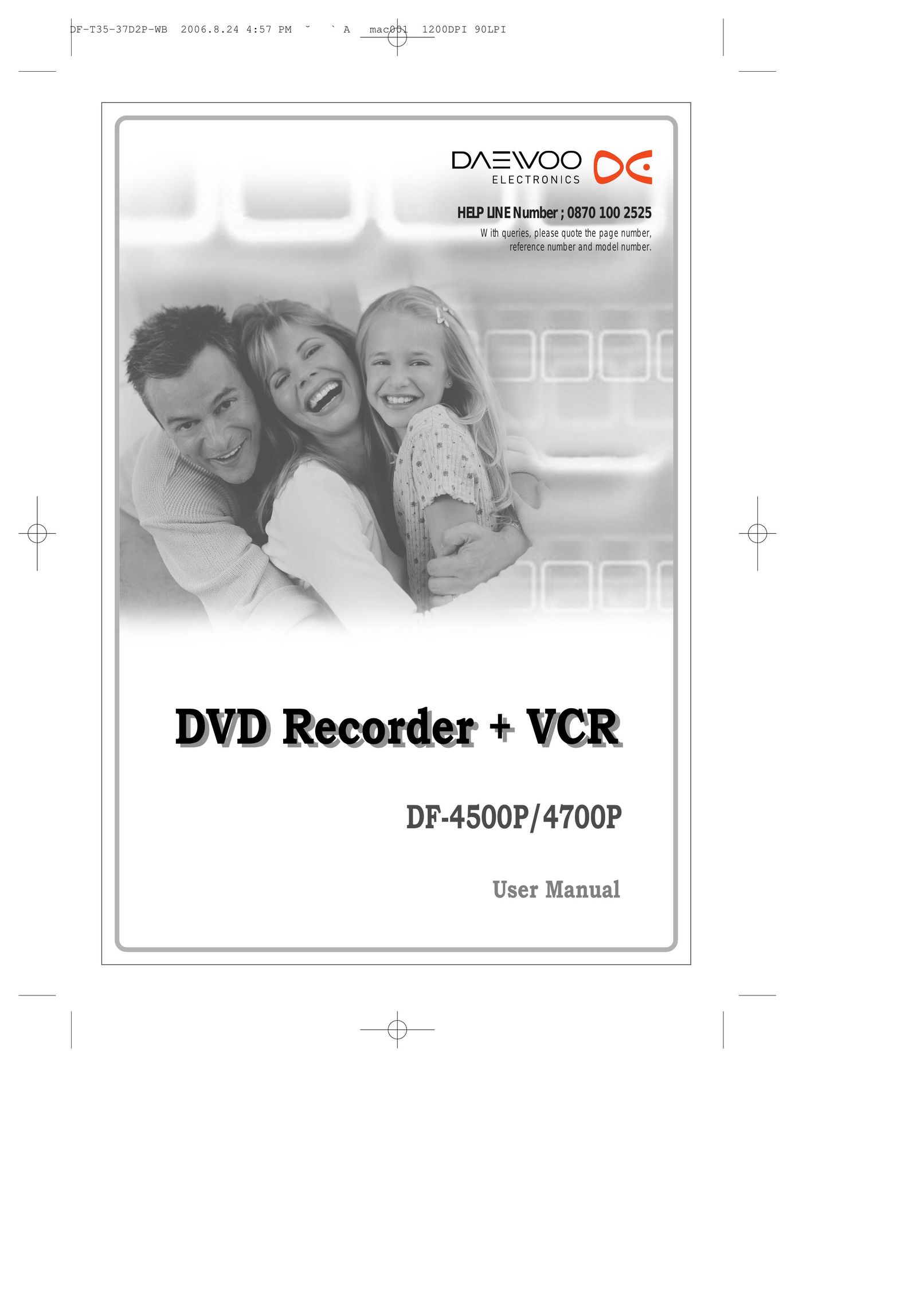 Daewoo DF-4500P/4700P DVD VCR Combo User Manual