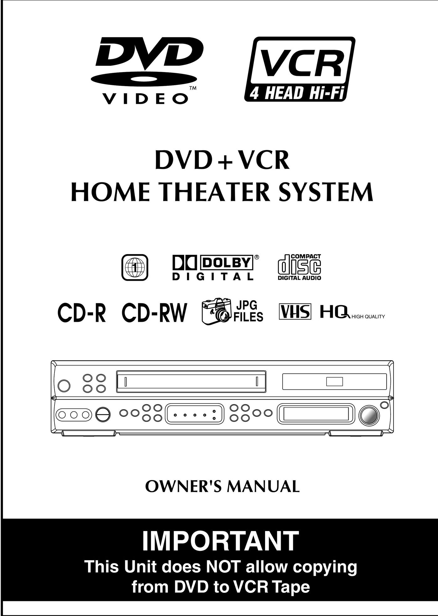 Dolby Laboratories DVD/VCR Combo DVD VCR Combo User Manual